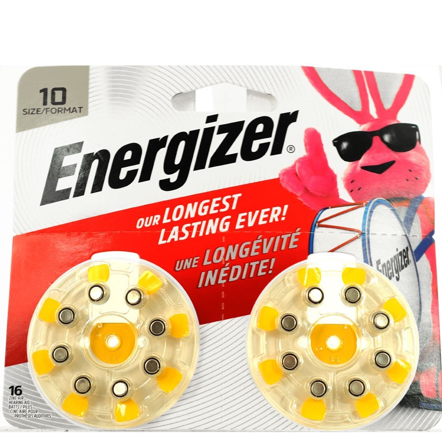 Energizer, AZ10DP-16, Size 10, 16 Zinc Air Hearing Aid Batteries 1.45V Exp: 7/27