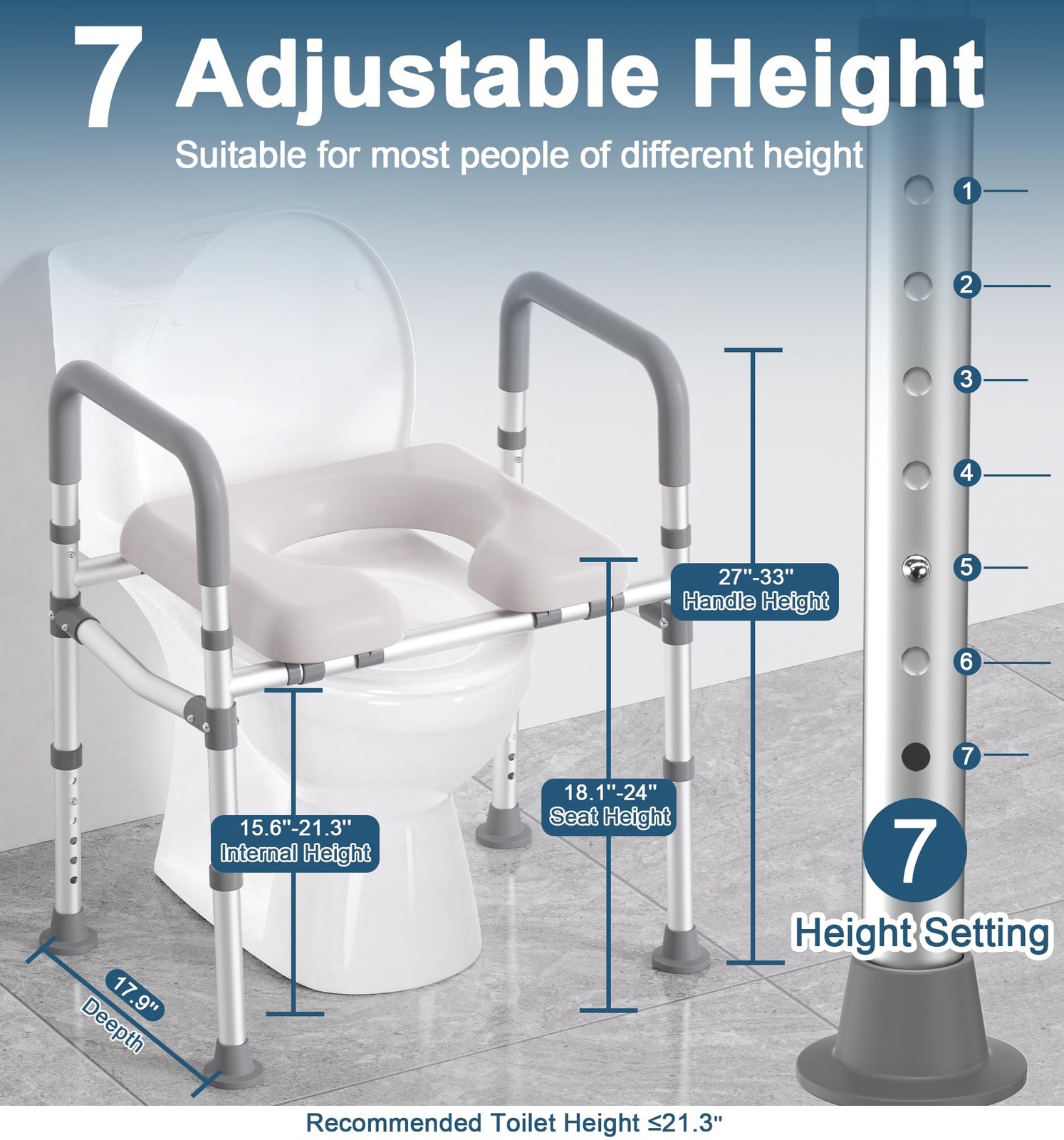 Homland Raised Toilet Seat Handles 400 Lbs Toilet Seat Risers For Seniors