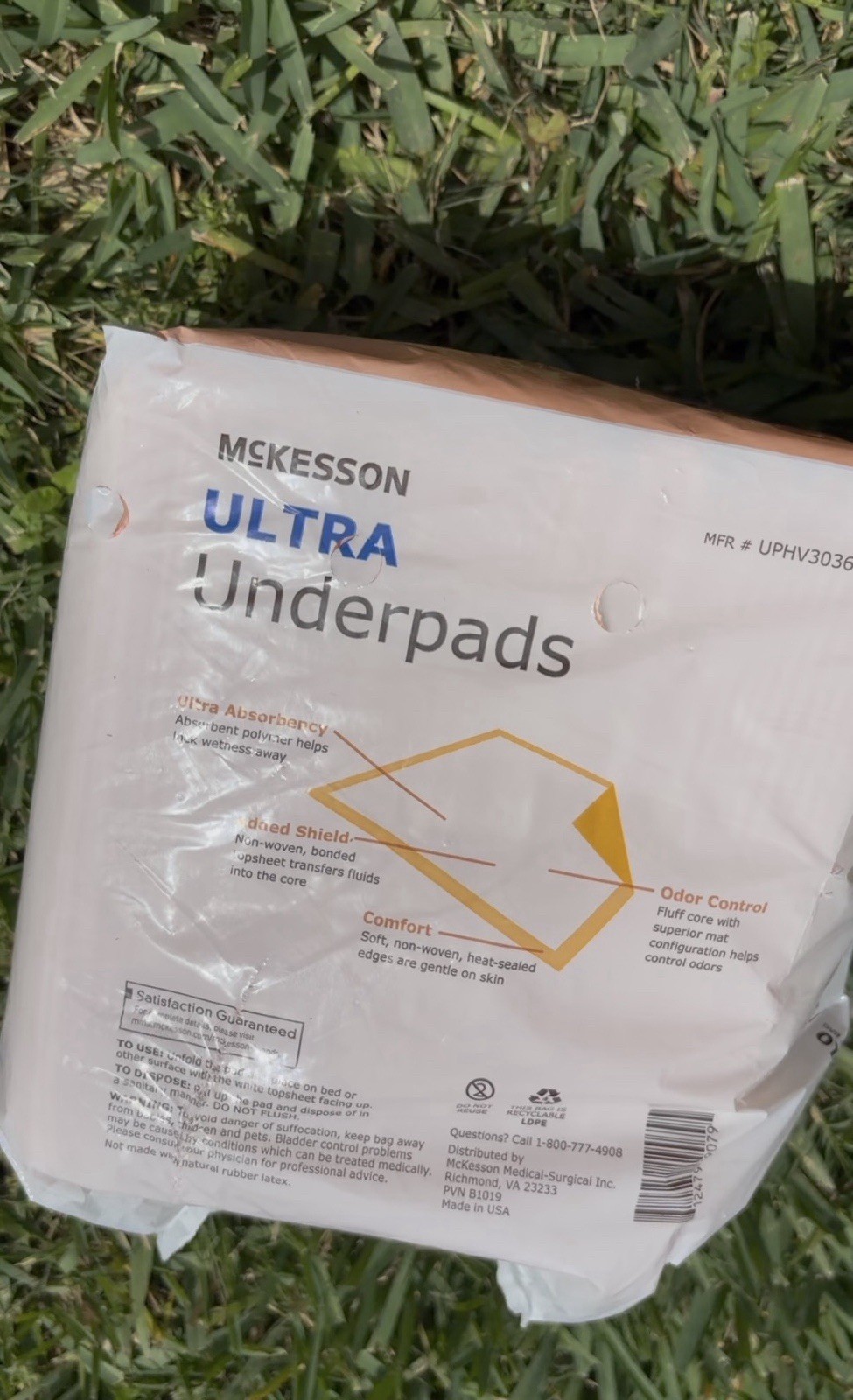 McKesson Ultra Underpads Heavy Absorbency 30x36in 10 Pack Disposable White