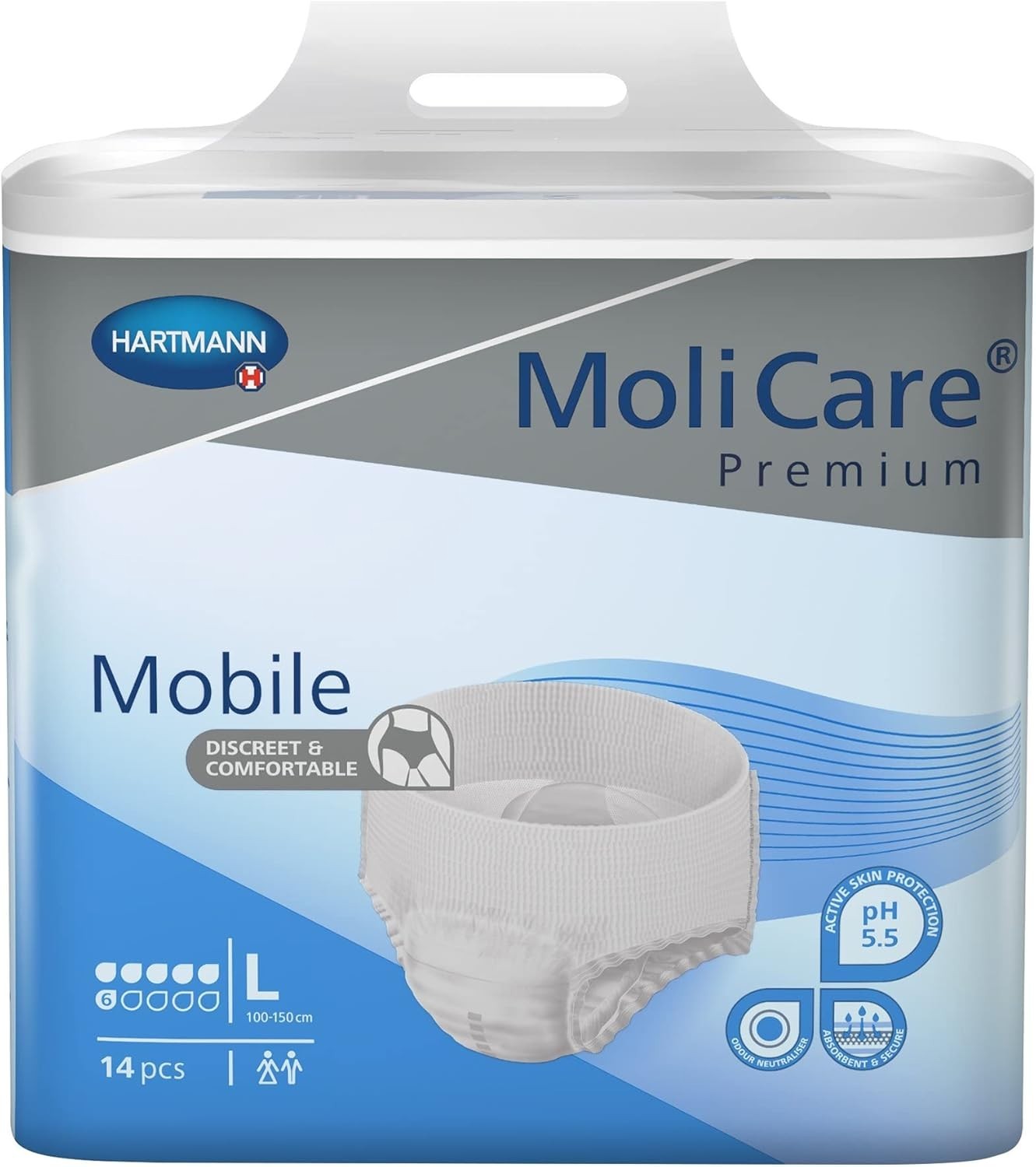 Hartmann Molicare Premium Mobile Underwear, Large, 915833, Pack of 14