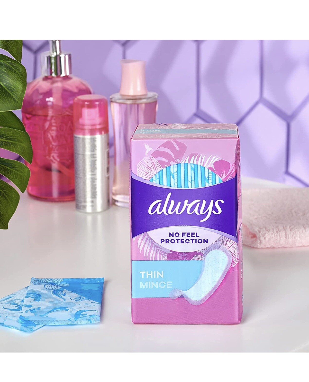 2 Pack Always Regular Wrapped Thin Unscented Pantiliners, 162 Ct X 2 Total 324