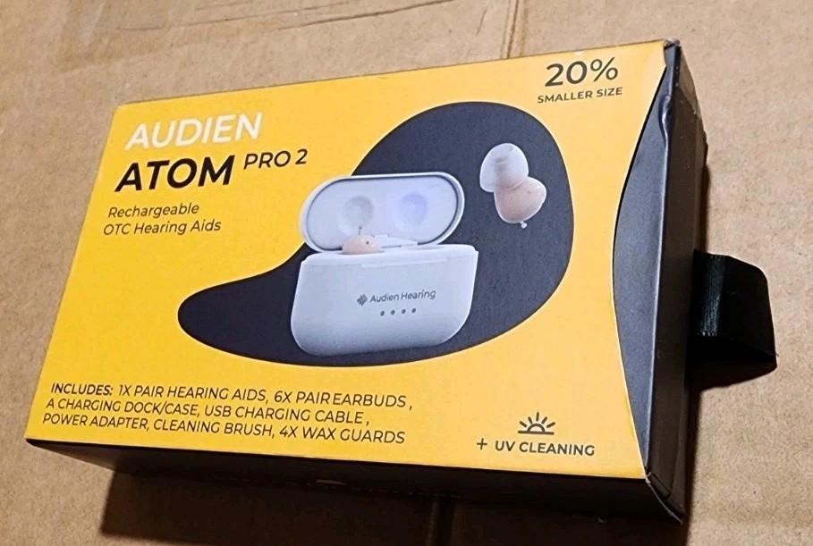 Audien ATOM PRO 2 Wireless Rechargeable OTC Hearing Aid Brand OPEN☆BOX