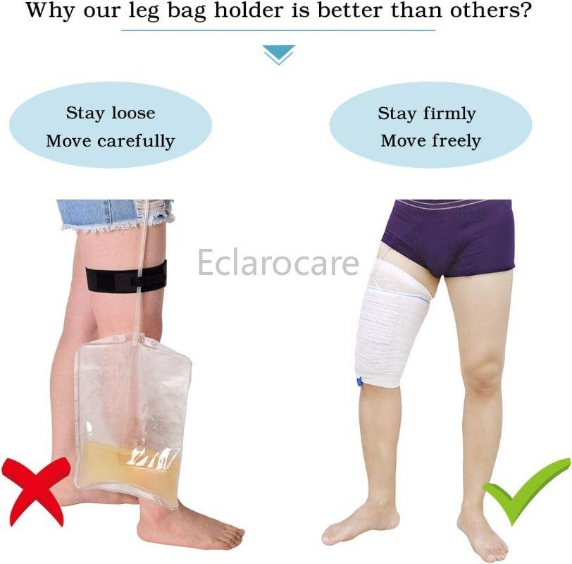 2Pcs Catheter Leg Bag Holder soft Fabric breathable Sleeves Urine Unisex