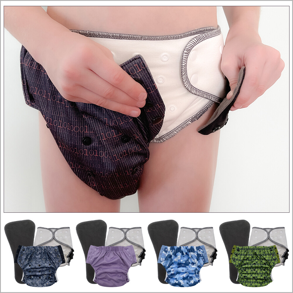 ECOABLE Big Kids’ Nighttime Cloth Diaper Set for Incontinence, 6-16 Years