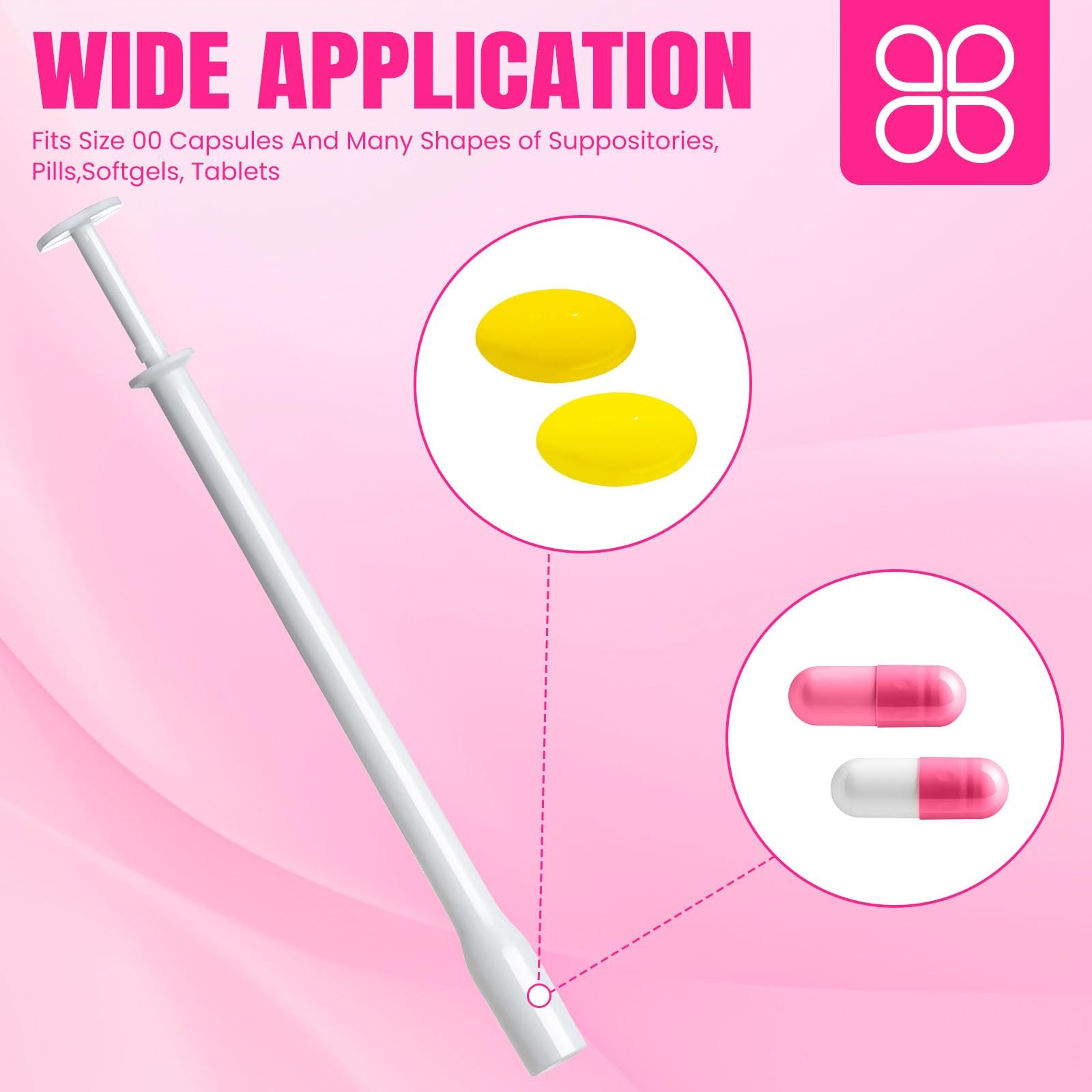 TENKAIWICK 100 Pack Disposable Vaginal Suppository Applicator for Women, 100P