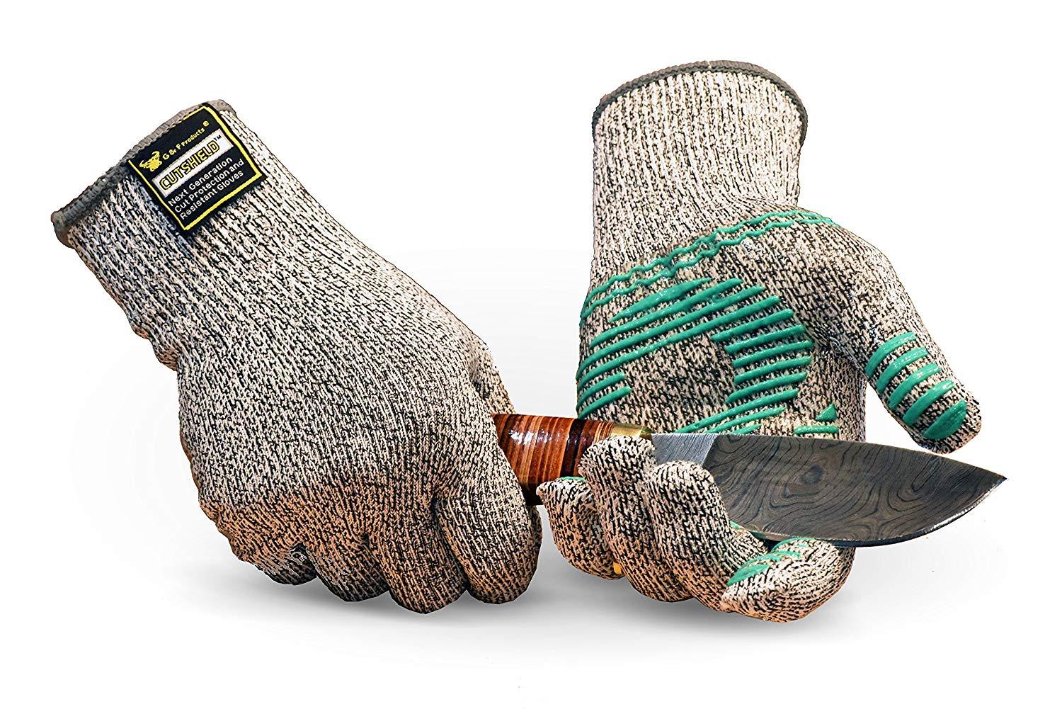 G & F 77100 M Cut Resistant With Anti-Slip Silicone Blocks, Protective Gloves Sc