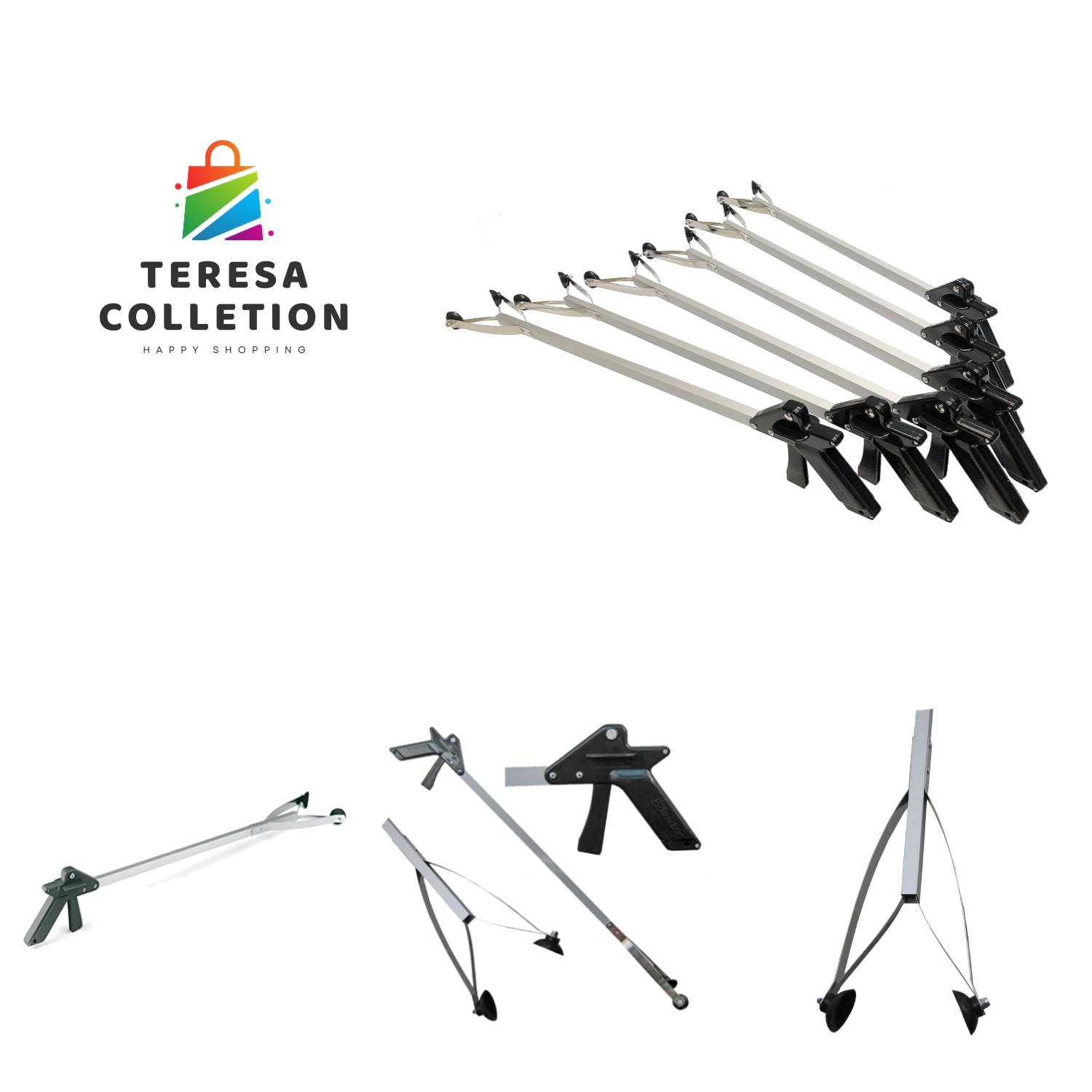 Sturdy 32 Inch EZ Reacher with Wide 4.5 Inch Jaws – Perfect for Seniors, 6-Pack
