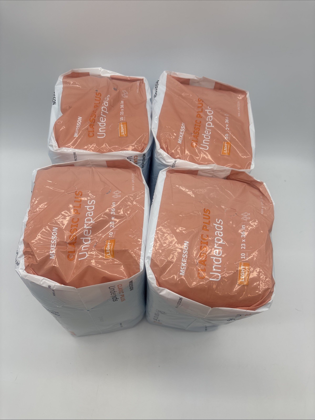 4 – 10 Ct McKesson Classic Plus Light Absorbency Disposable Underpads 23”x36”