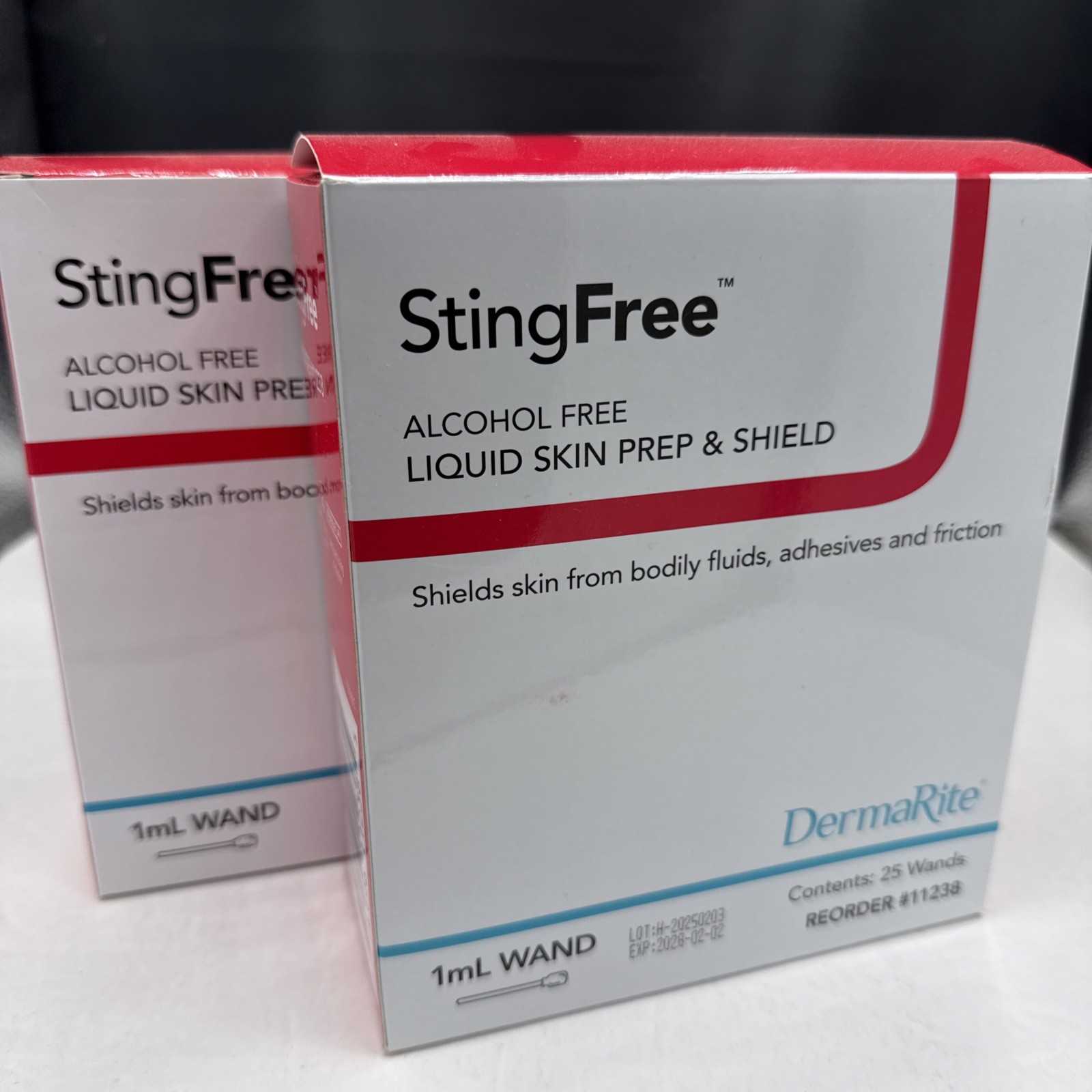50 DermaRite 11238 Sting Free Liquid Skin Prep & Shield 1mL Wands Exp 2028