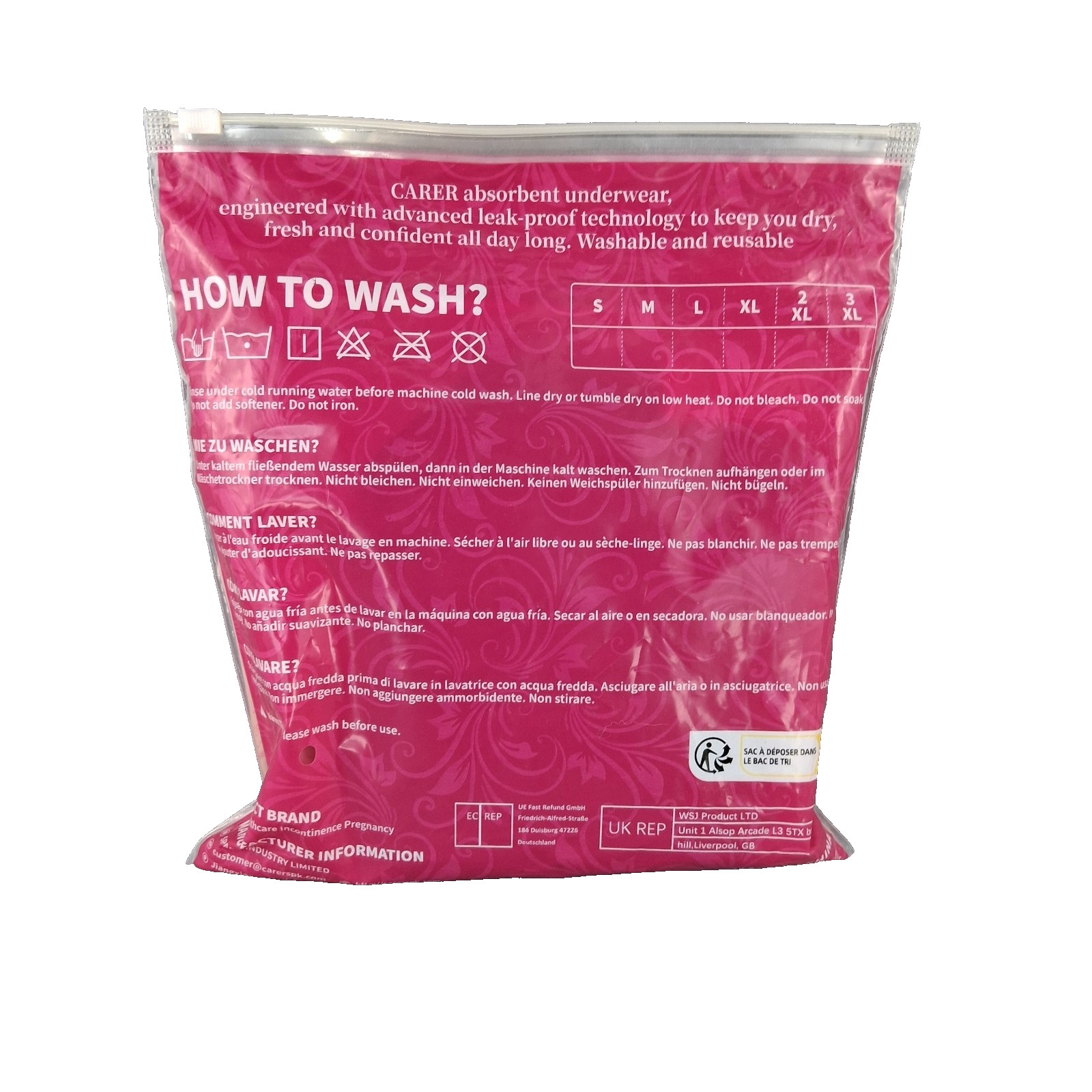 Carer Incontinence Underwear Women’s 150ml High Absorbent Leak Proof Size S