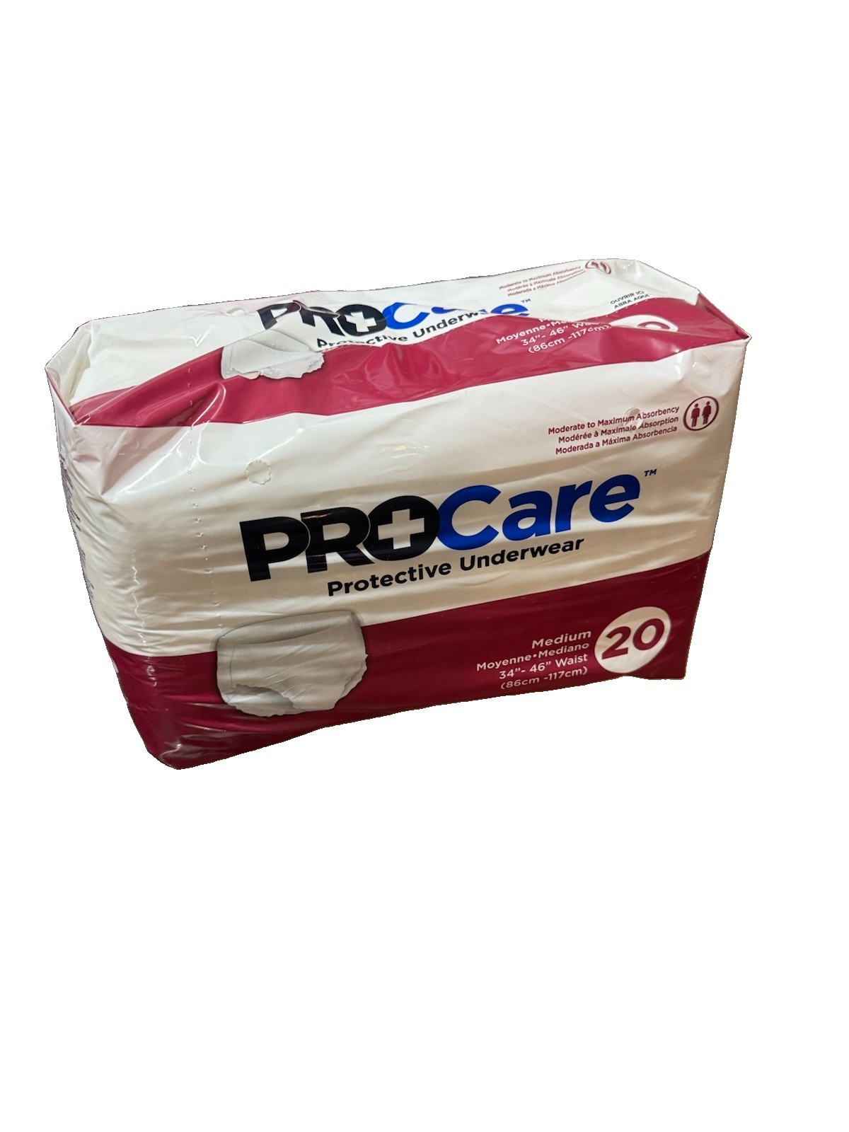 Procare Protective Adult Underwear – x4 Packs of 20 – Size Medium 34″ – 46″