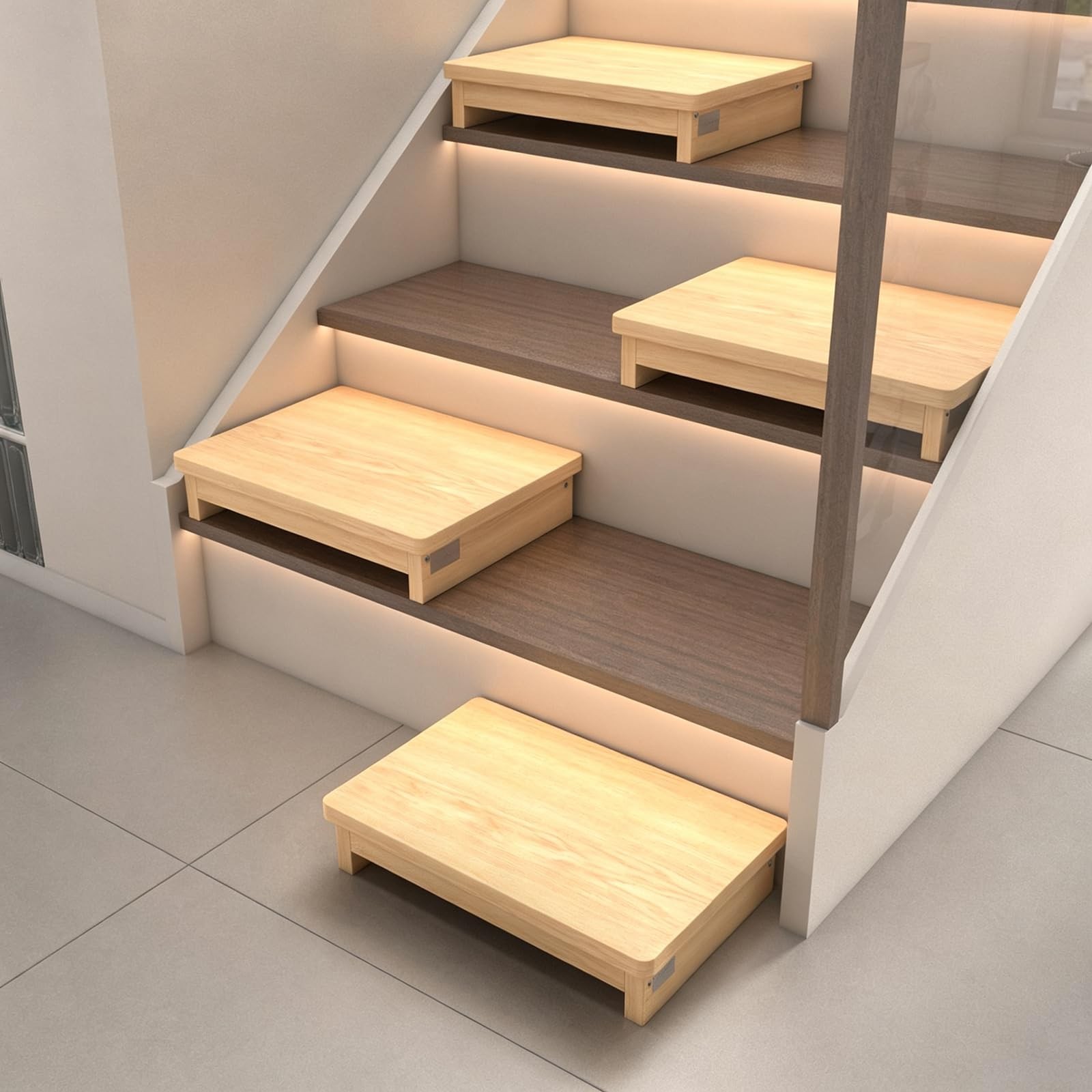 Wooden Step Stool 3.5″ Height 9.5″ Depth Non-Slip Rubber Feet – Safe Support