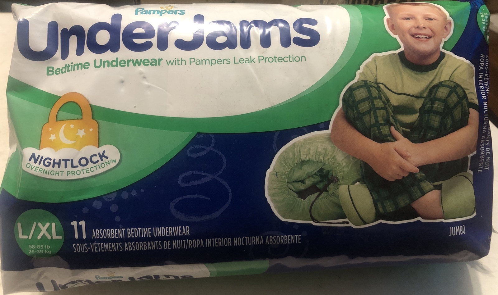(2) L/XL Pampers UnderJams Bedtime Underwear 11 Pack Boys Bedwetting ~22pc TOTAL