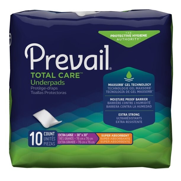 100 CT 30×30 Heavy Absorbency Disposable Incontinence Bed Underpads Pads Prevail