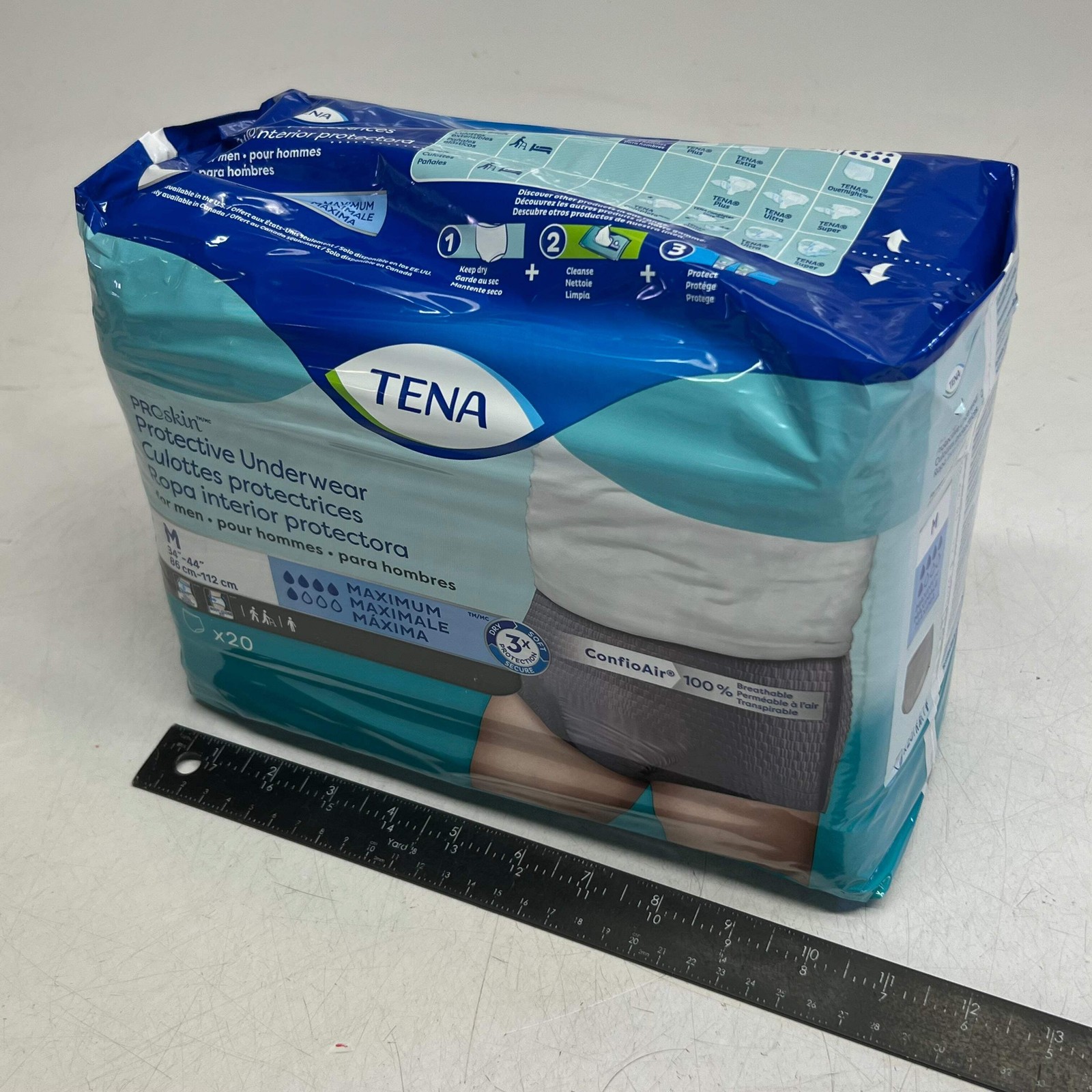 TENA (20 PACK) Proskin Protective Underwear for Men Sz M White 37711-05