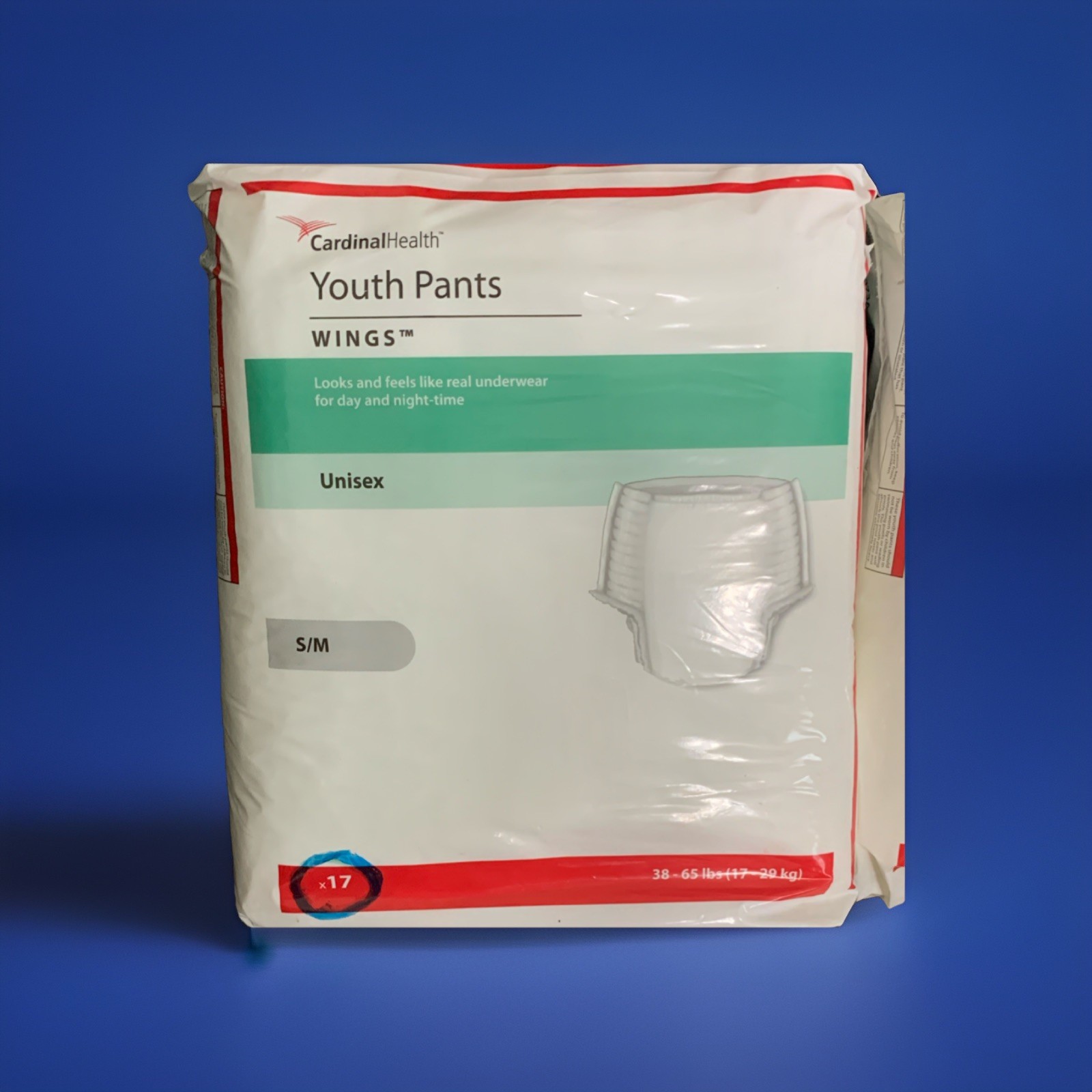 Cardinal Health WINGS Incontinence youth Pants/ DiaperS/M 38-65 lbs Super 70073A