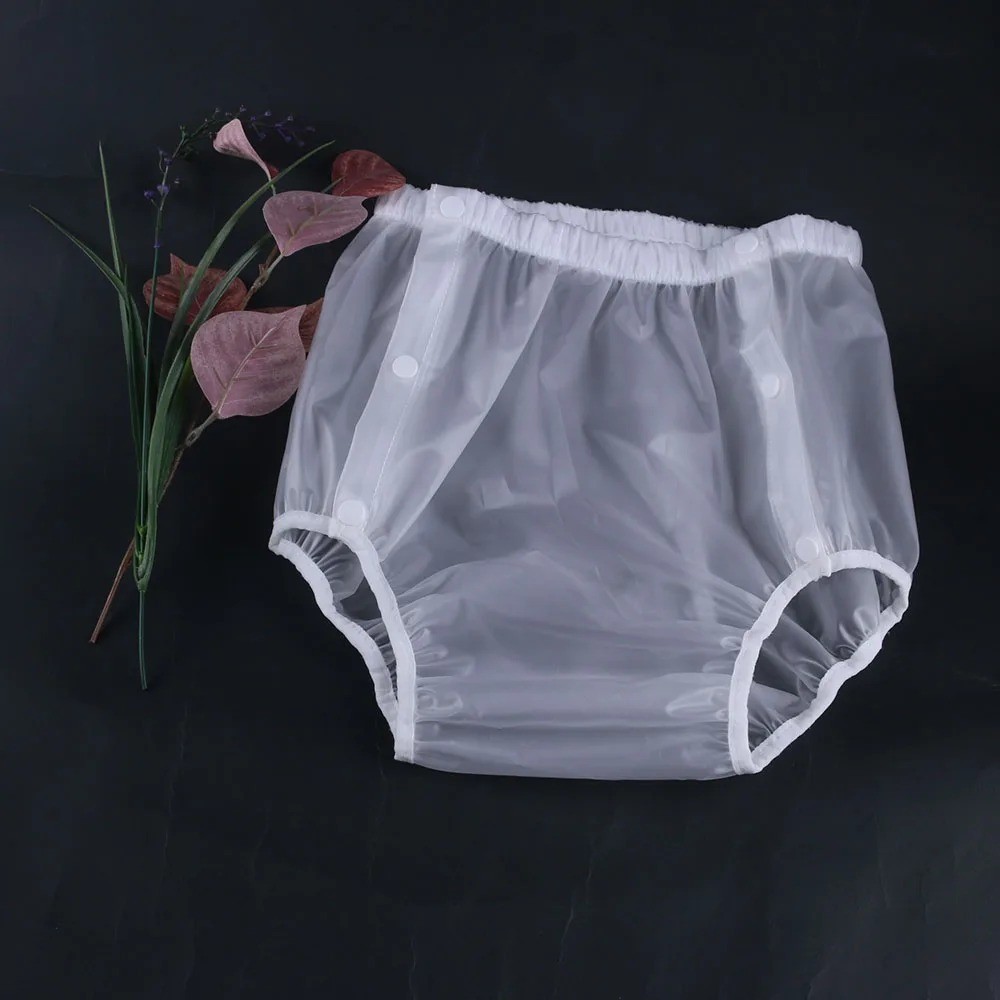 New Design Side Snap Button Sand Transparent Adult Diaper Reusable Washable