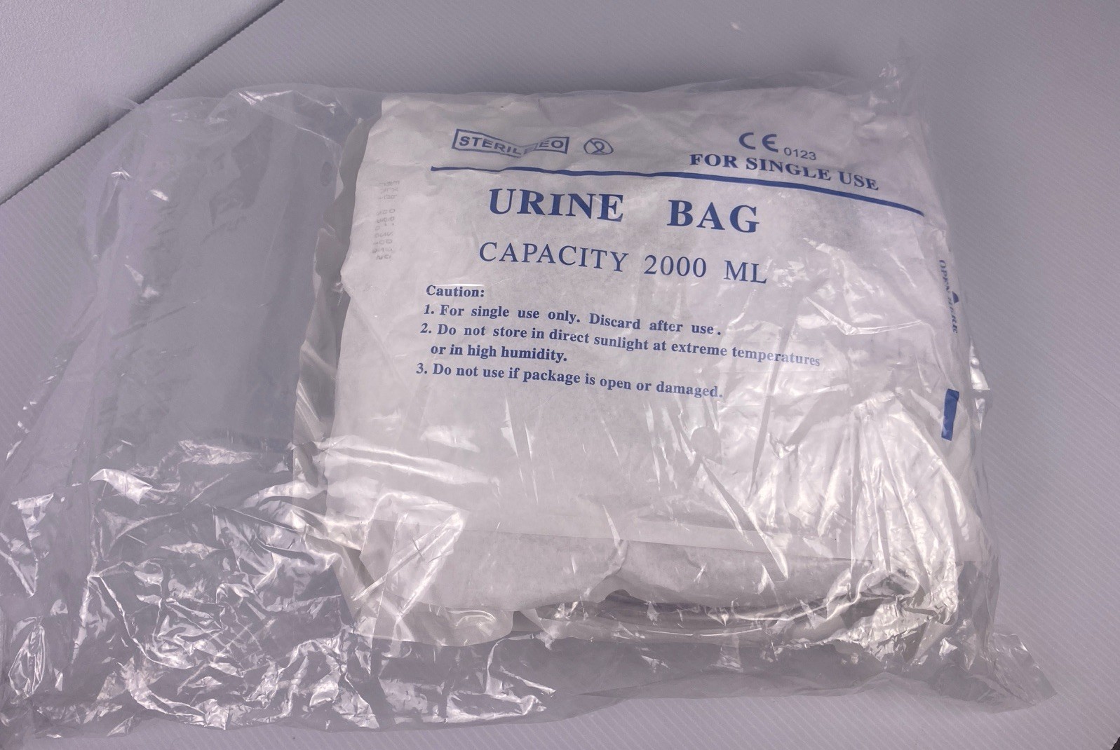 5 Pack Sealed 2000ML Catheter Bags, Urinary Drainage Urine Bags Exp 6/2030