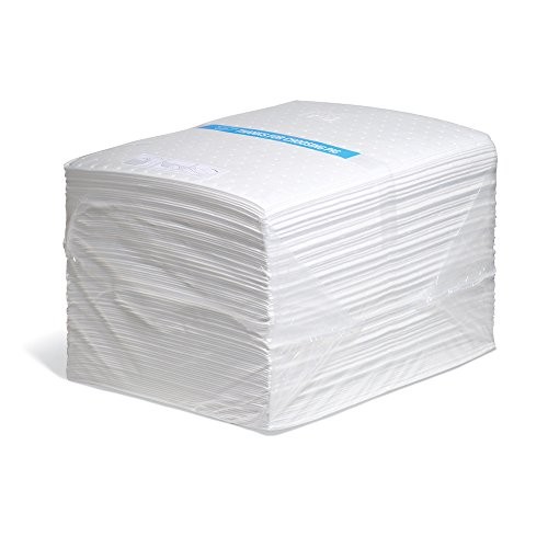 New Pig Oil Mat | 100 Heavyweight Oil Absorbent Pads | 28-Oz Absorbency Per