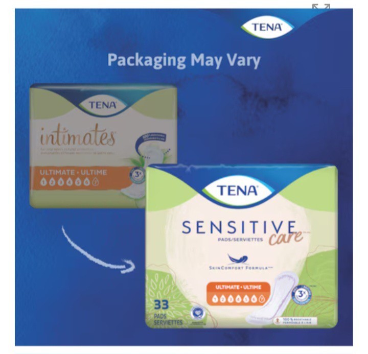 x2 Tena Sensitive Care Pads Ultimate Absorbency 66 Incontinence Pads in Total #6