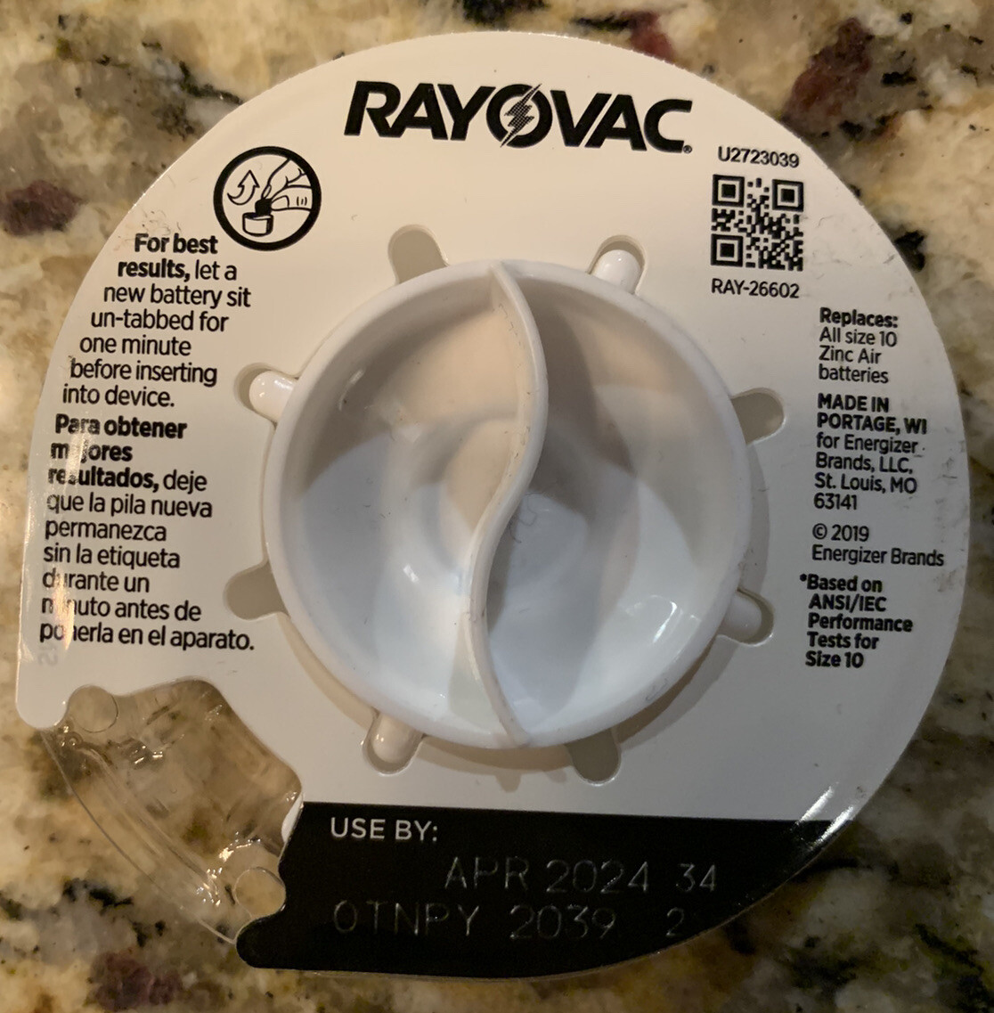 Rayovac Hearing Aid Batteries Size 10 (5 In PCM Unused) Exp 2024