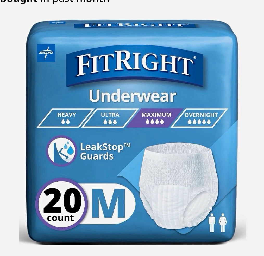 FitRight Super Protective Incontinence Pants Max Absorbency M 80 Ct