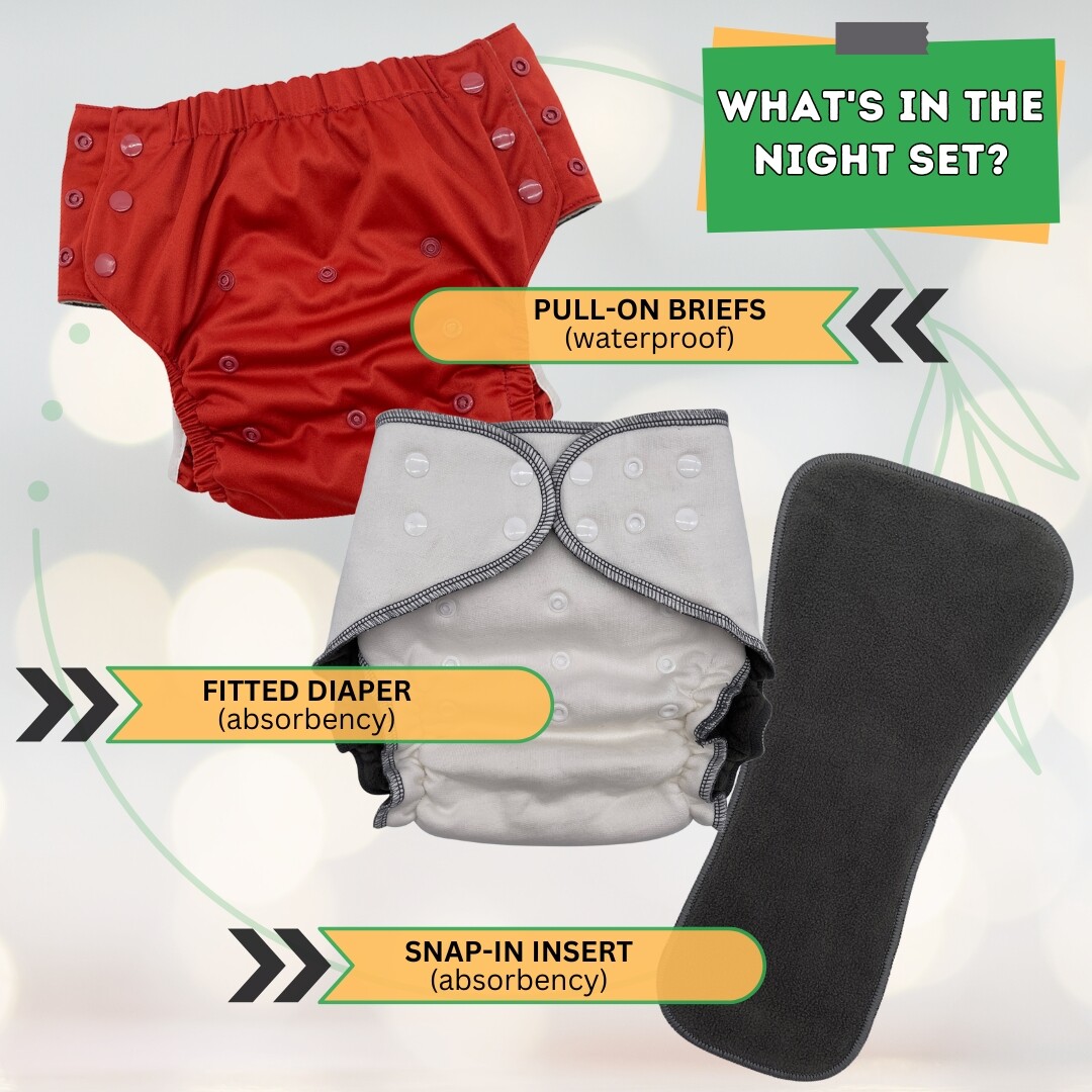 ECOABLE Big Kids’ Nighttime Cloth Diaper Set for Incontinence, 6-16 Years