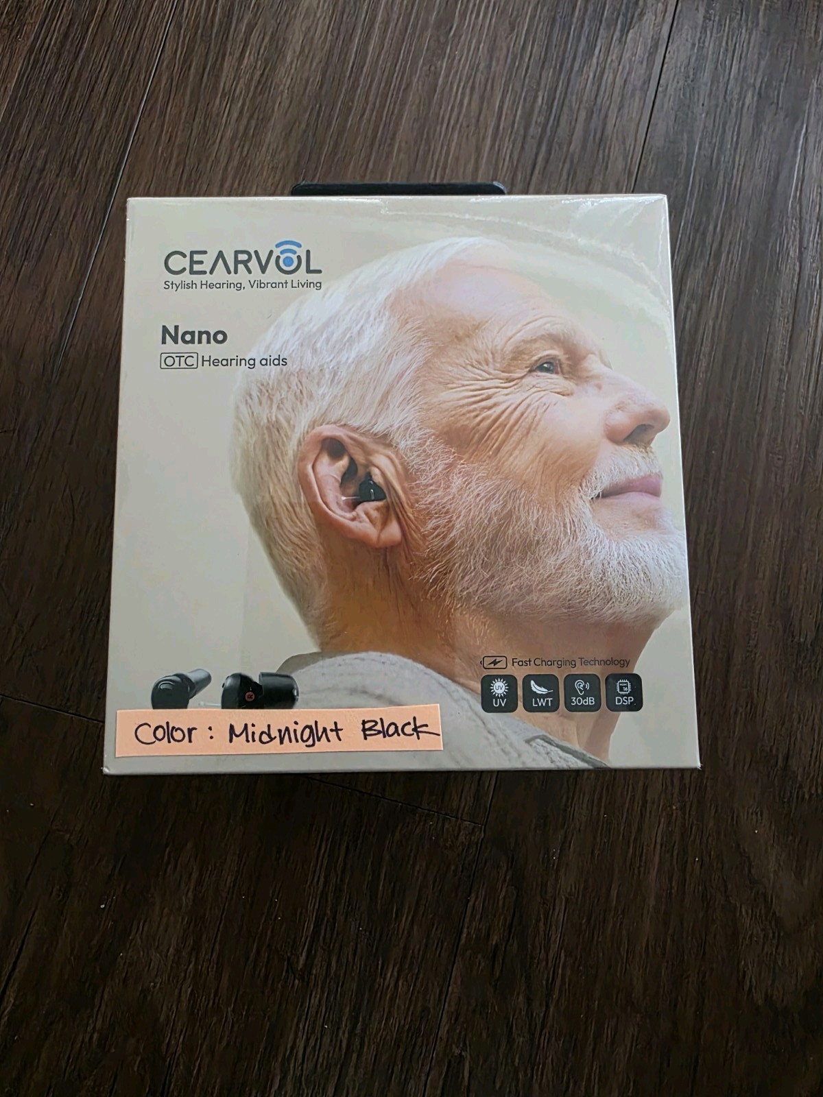 Cearvol Nano OTC Hearing Aids Invisible ITC UV Cleaning 54+Hr Battery