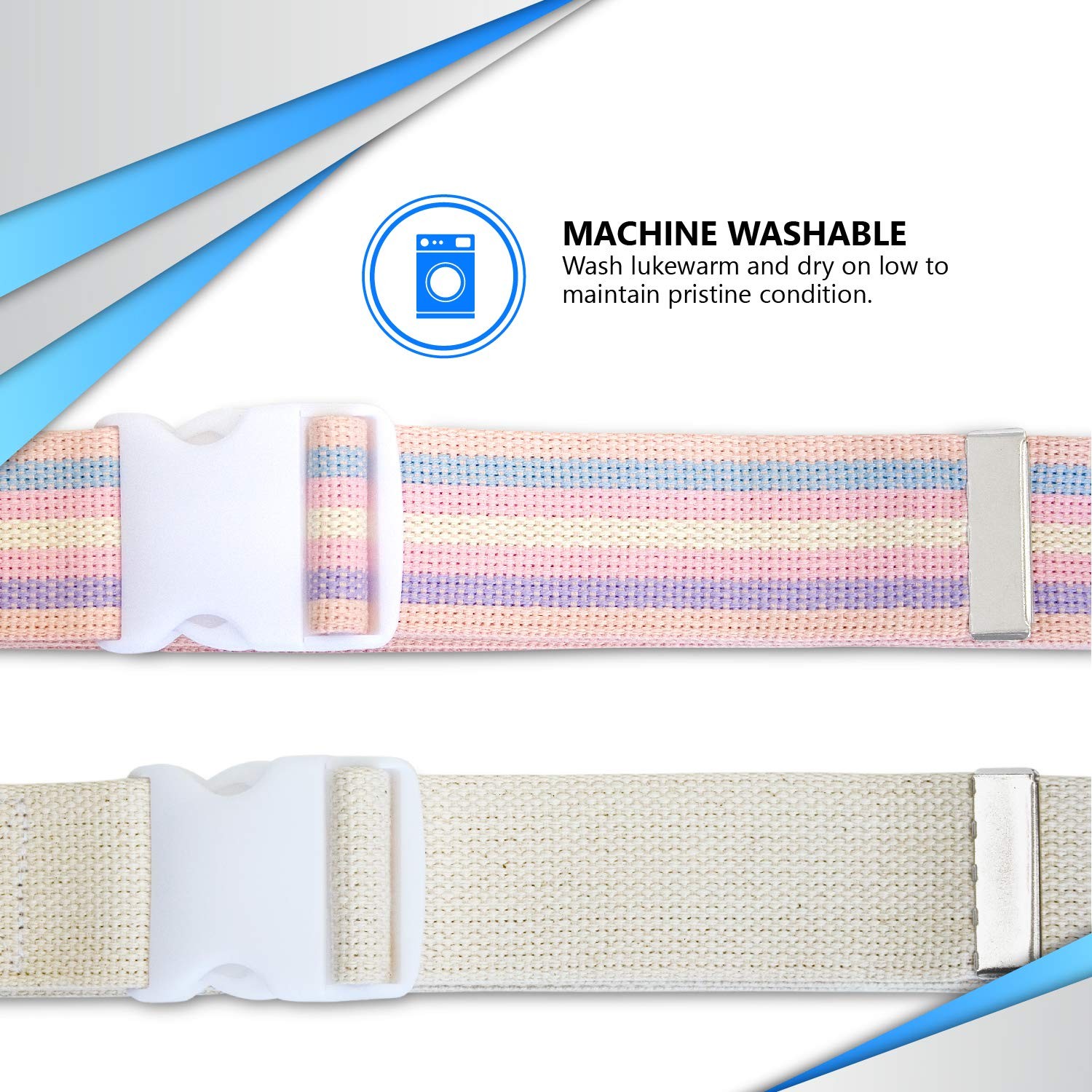 NYOrtho Plastic Buckle Gait Belt – 54 Inch, Pastel –