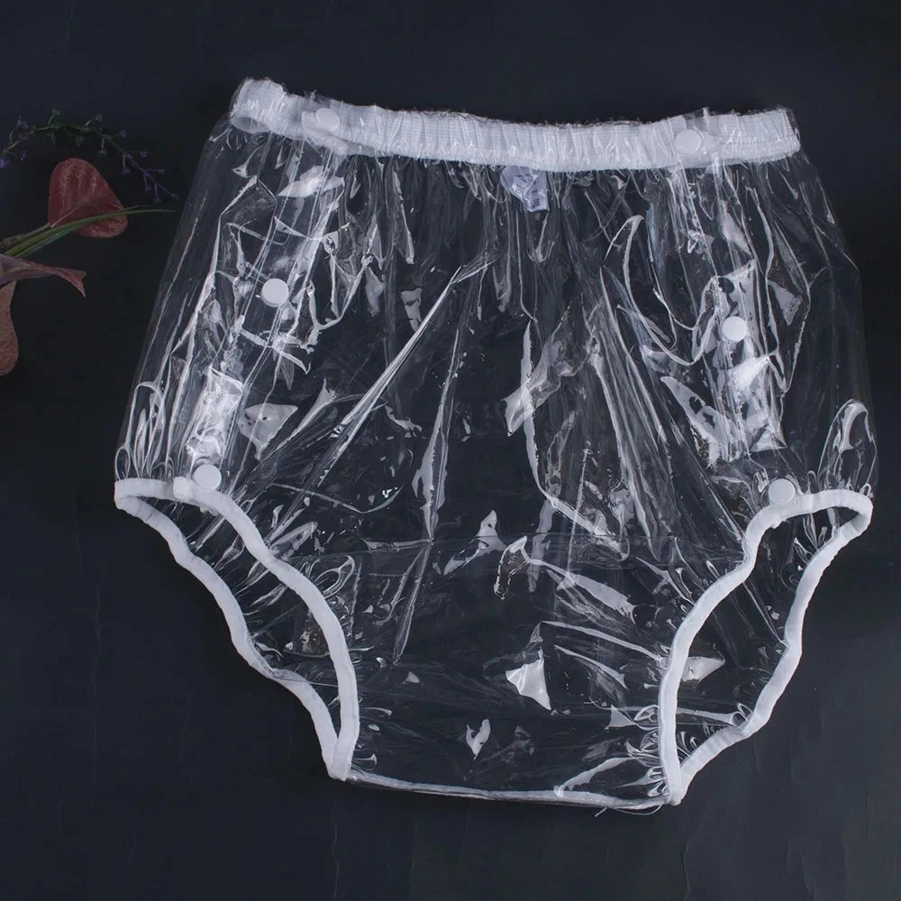 New Design Side Snap Button Sand Transparent Adult Diaper Reusable Washable