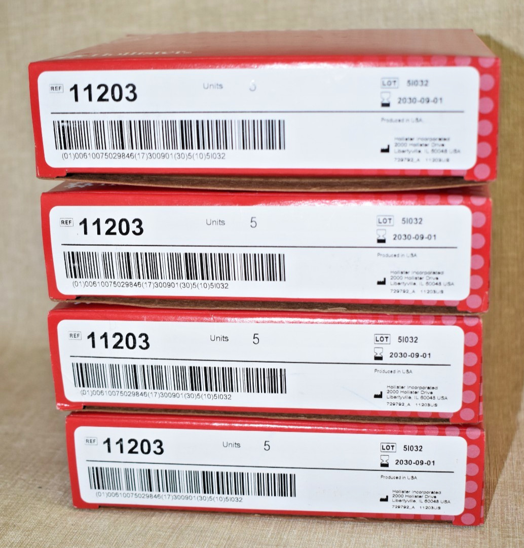LOT 4 BOXES Hollister CeraPlus 11203 Ostomy Skin Barrier Tape 2-Piece Exp. 2030