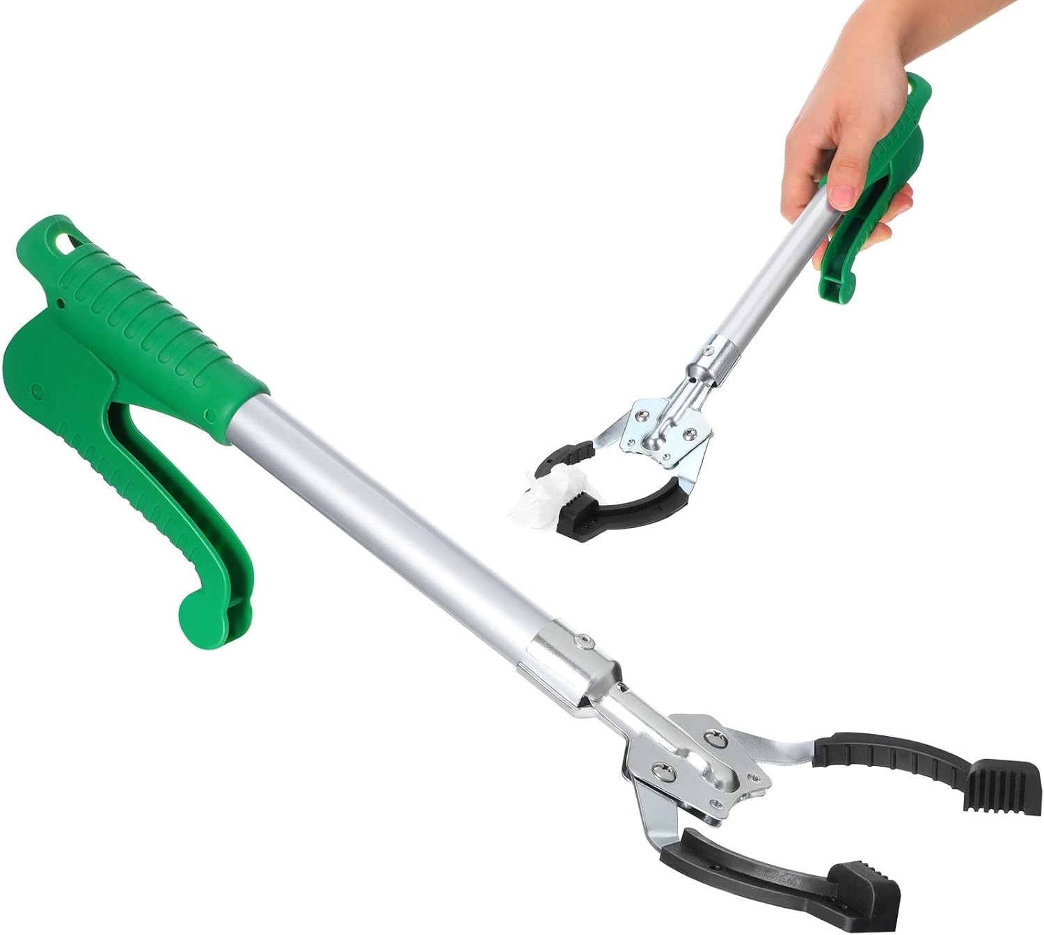 15.7″ Aluminum Reacher Grabber – Lightweight Pick-Up Tool for Trash & Objects,