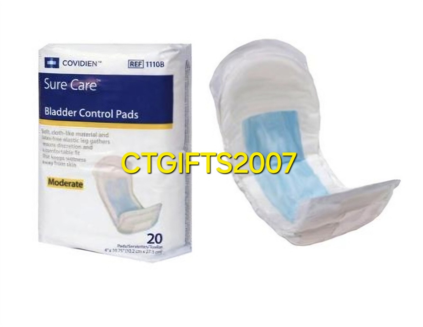 BN 20Pk COVIDIEN SURE CARE BLADDER CONTROL INCONTINENCE PADS MODERATE ABSORBENCY