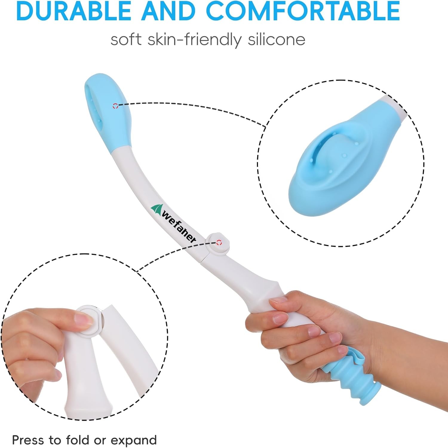 Foldable Toilet Aid, 15.6“Long Comfort Wipe Wand Bottom Buddy Toilet Self Tissue