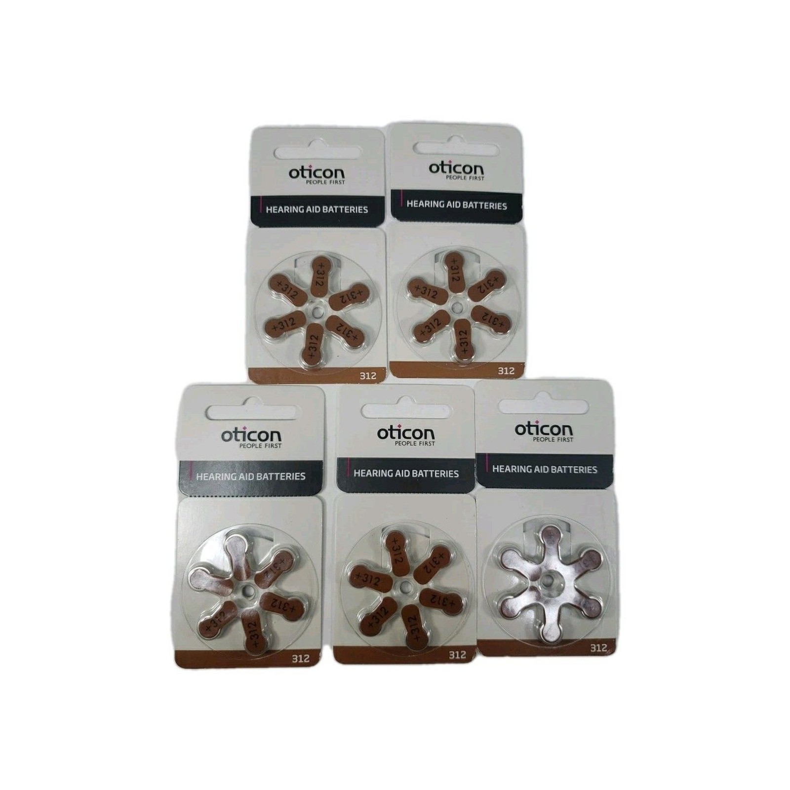 Oticon Hearing Aid Batteries Size 312 Sealed Lot of 30 Expired 01/23 See Photos