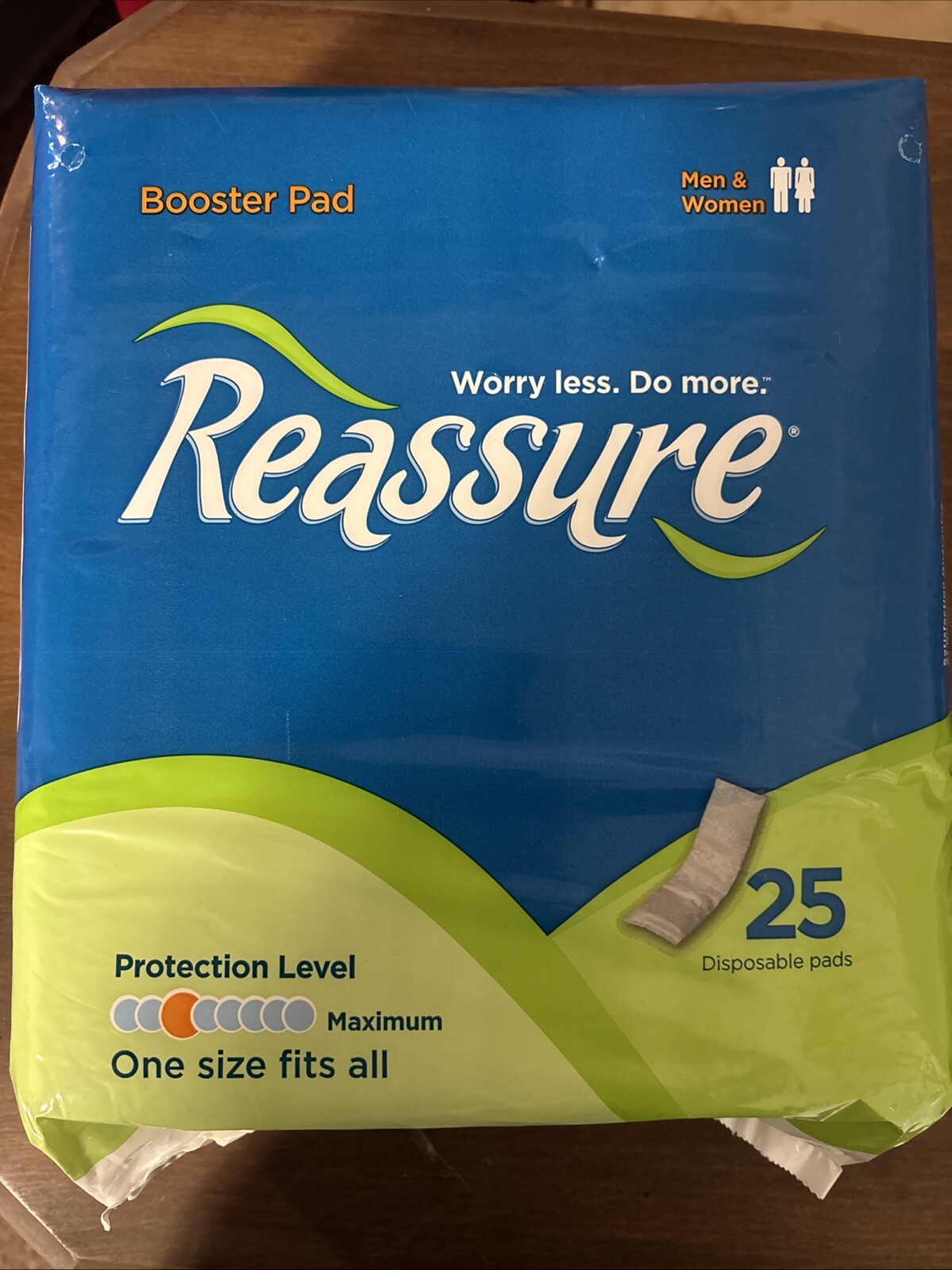 Reassure Booster Pads For Incontinence Extra Protection One Size Fits All NIP