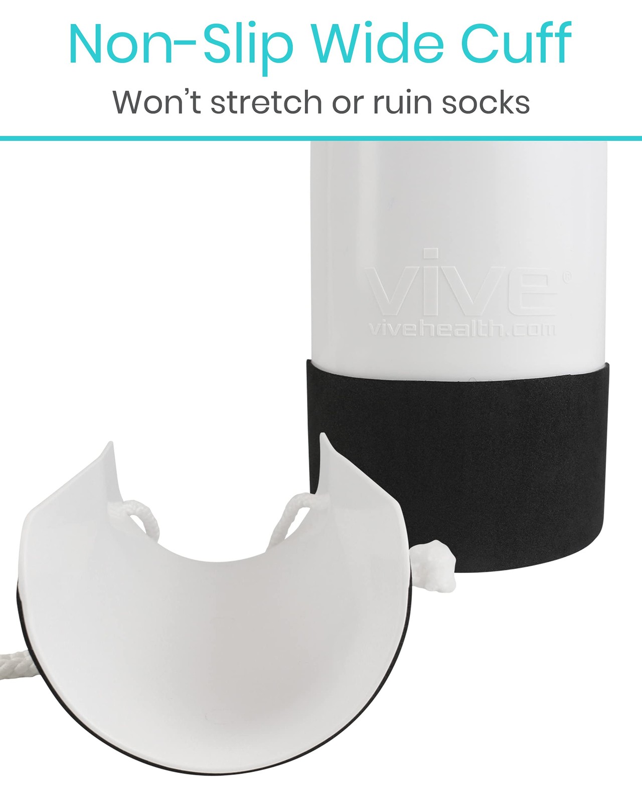 Vive Sock Aid – Easy On and Off Stocking Slider – 1 Count (Pack of 1), White