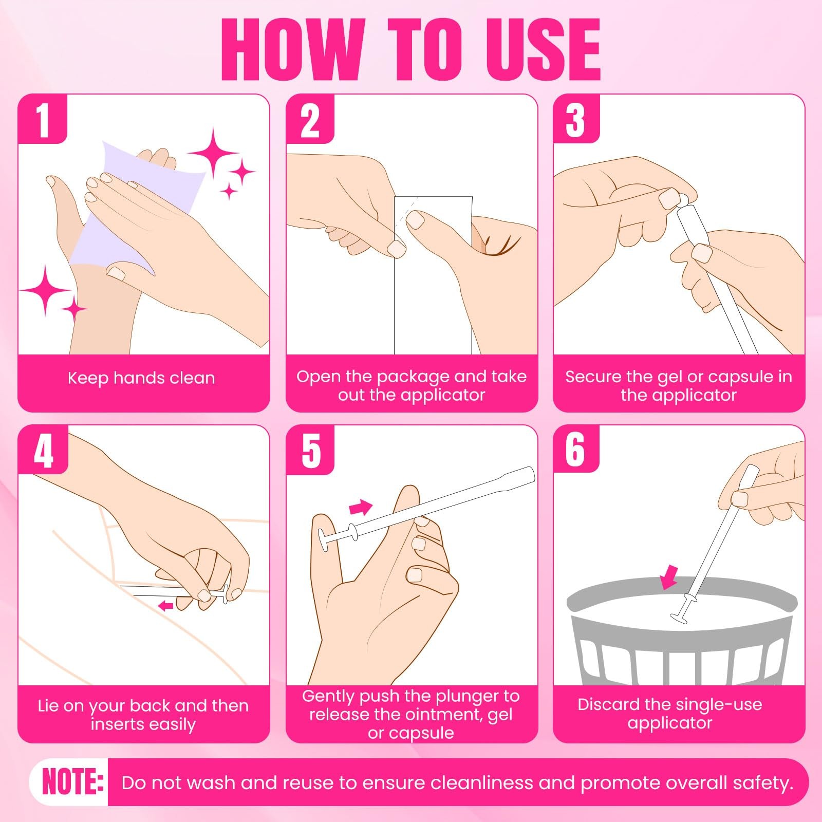 TENKAIWICK 100 Pack Disposable Vaginal Suppository Applicator for Women, 100P