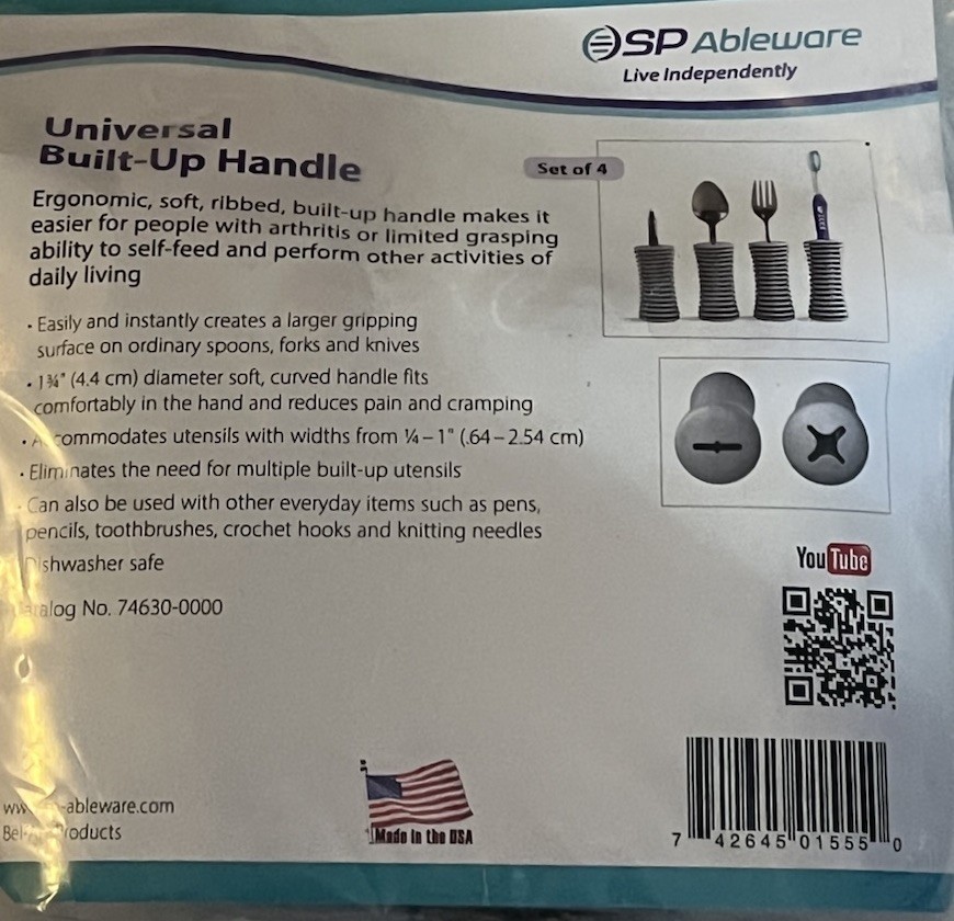 Arthritis Contracture Handles For Silverware Aid With Eating By SP Ableware NEW