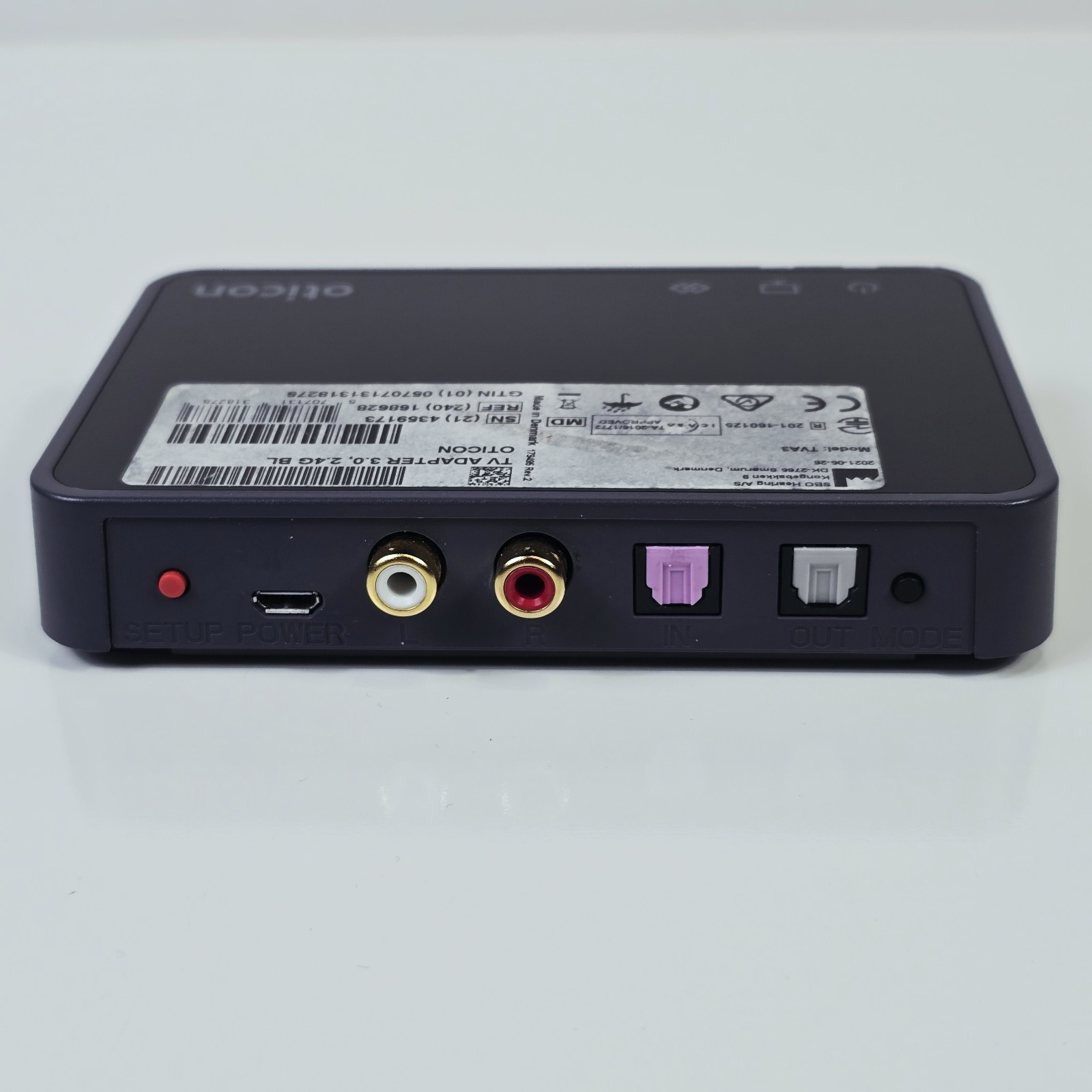 Oticon TV Adapter 3.0 (TVA3) Hearing Aid Wireless Audio Streamer w/ Cables