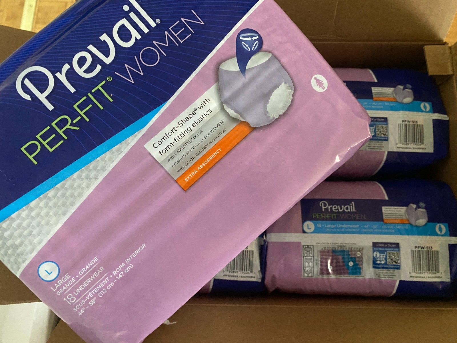PREVAIL PER-FIT Extra Absorbency LARGE 44″-58″ UNDERWEAR 4 pack – 72 ct PFW-513