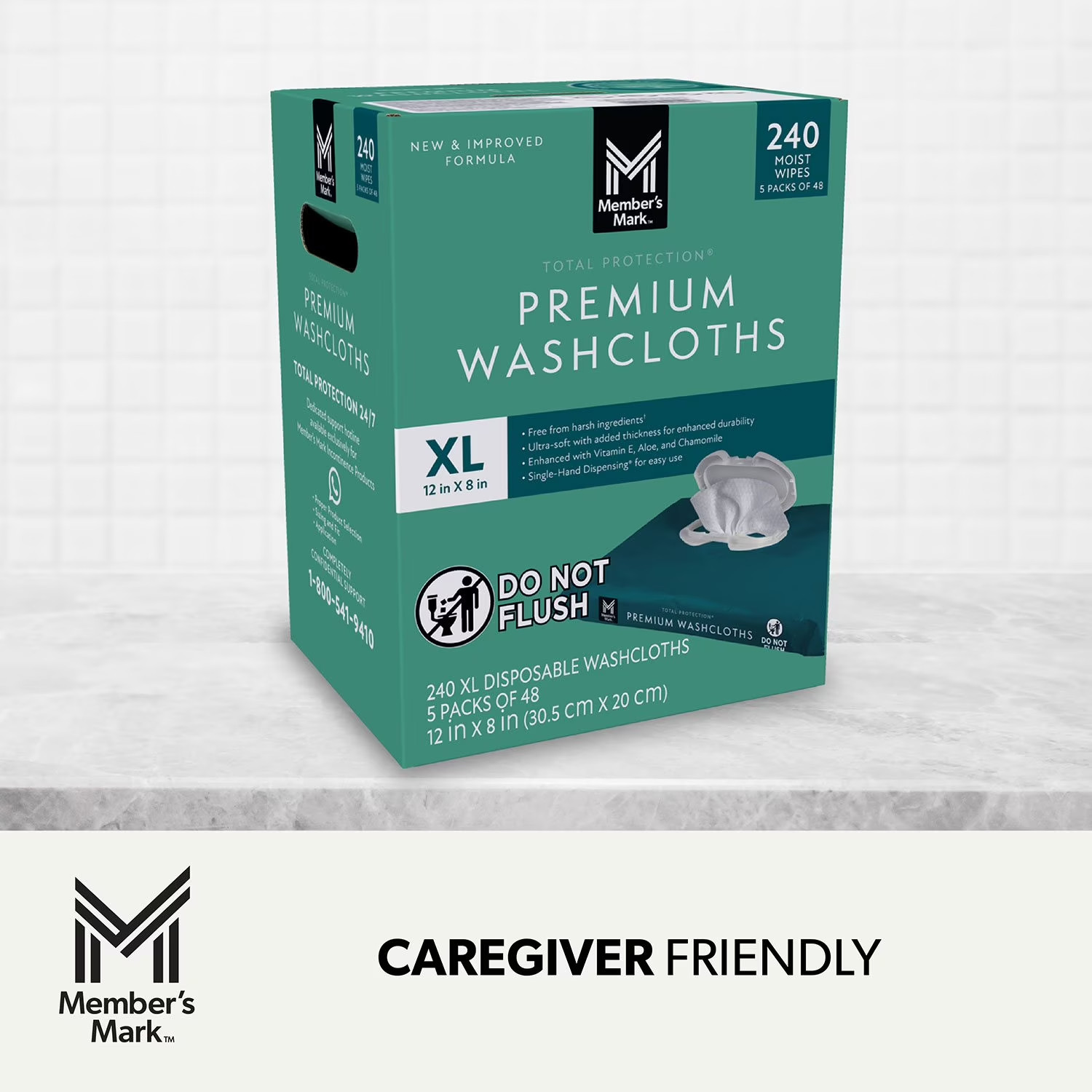 Member’s Mark Adult Washcloths (240 ct.) 5 Packs of 48 Free Shipping