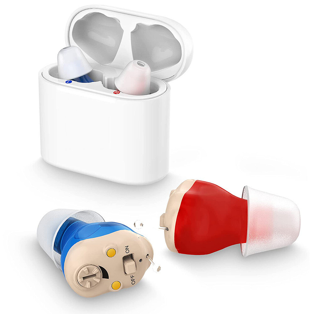 1 Pair Rechargeable Digital Amplifiers Noise Cancelling In-Ear Audio Headphone