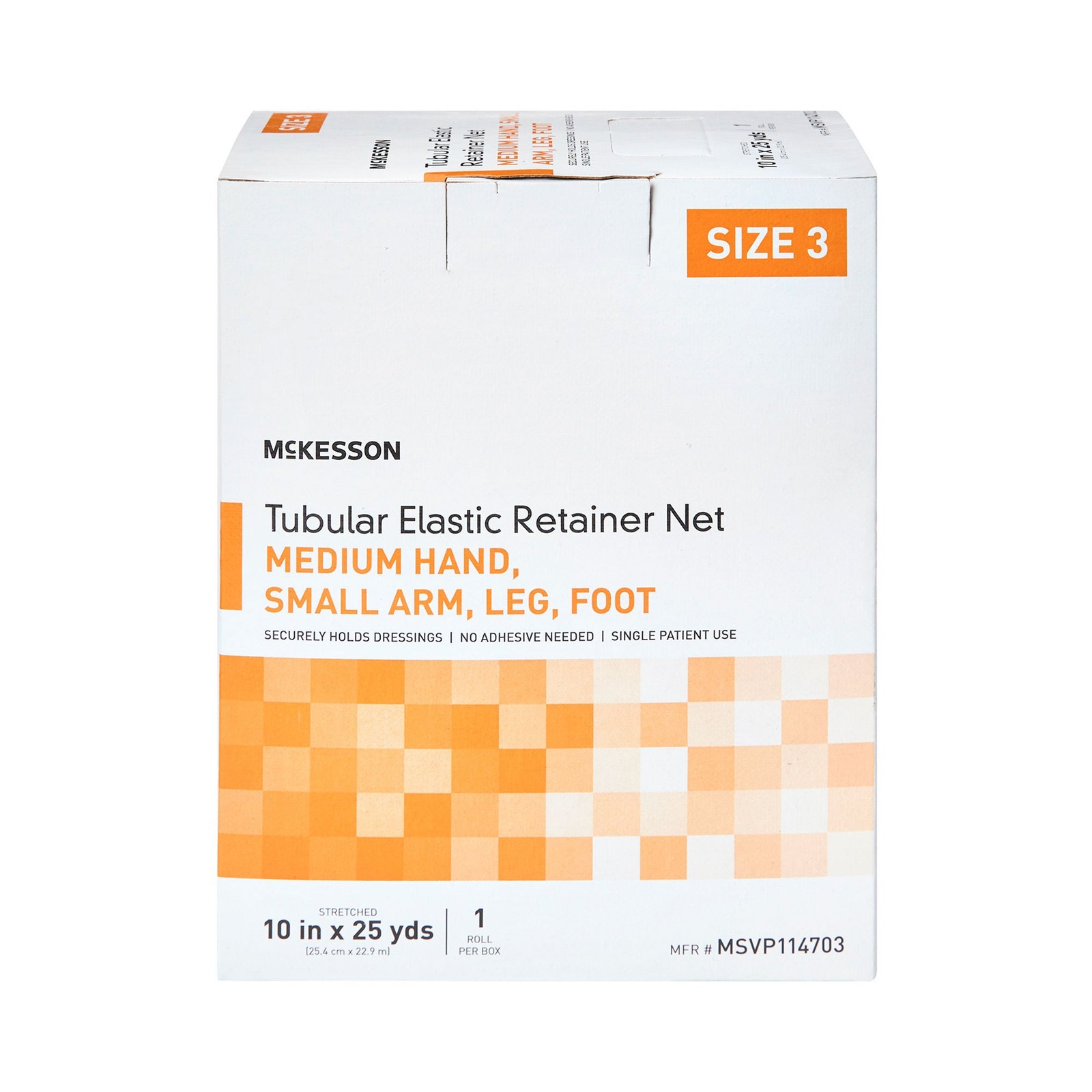 McKesson Elastic Net Retainer Dressing 10″ x 25 Yd Sz. 3 1 per Box