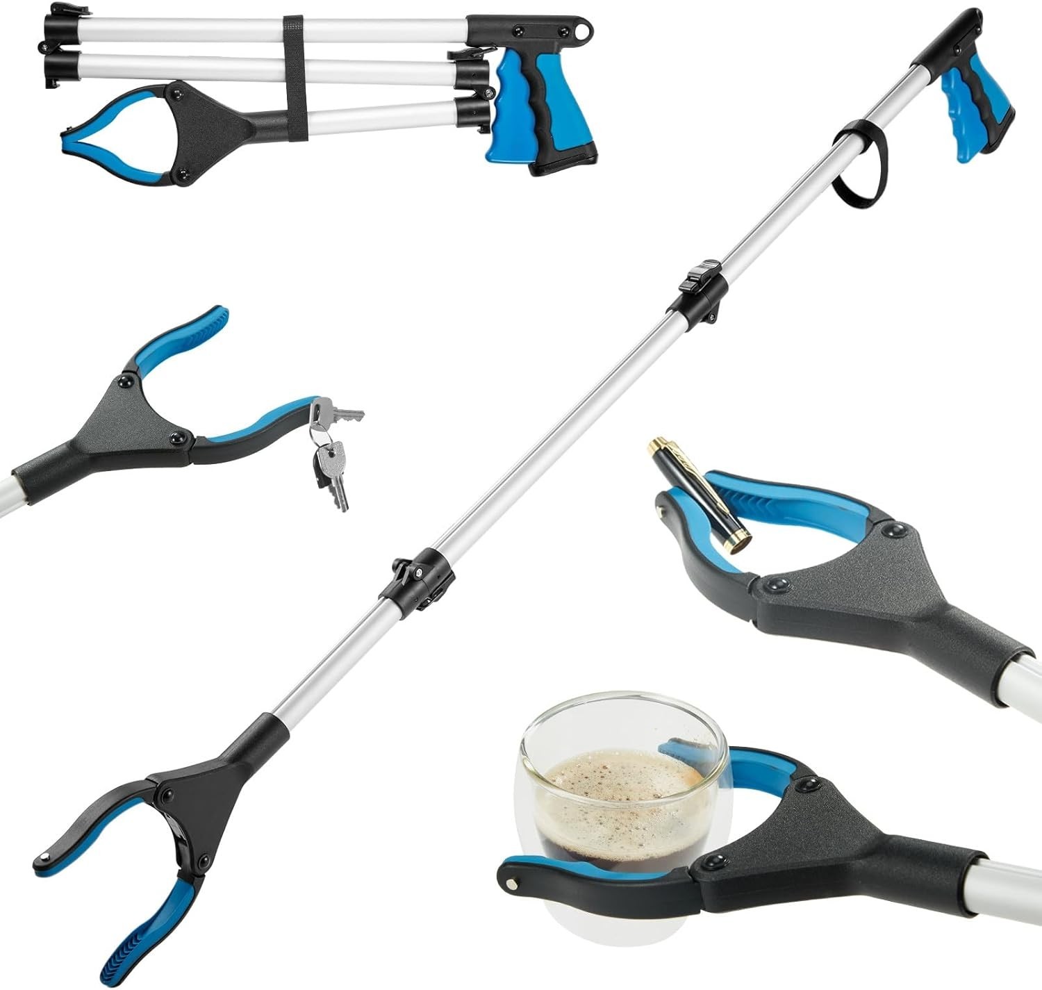 43″ Extra Long Grabber Tool, Foldable Grabbers for Elderly Grab It Reaching Tool