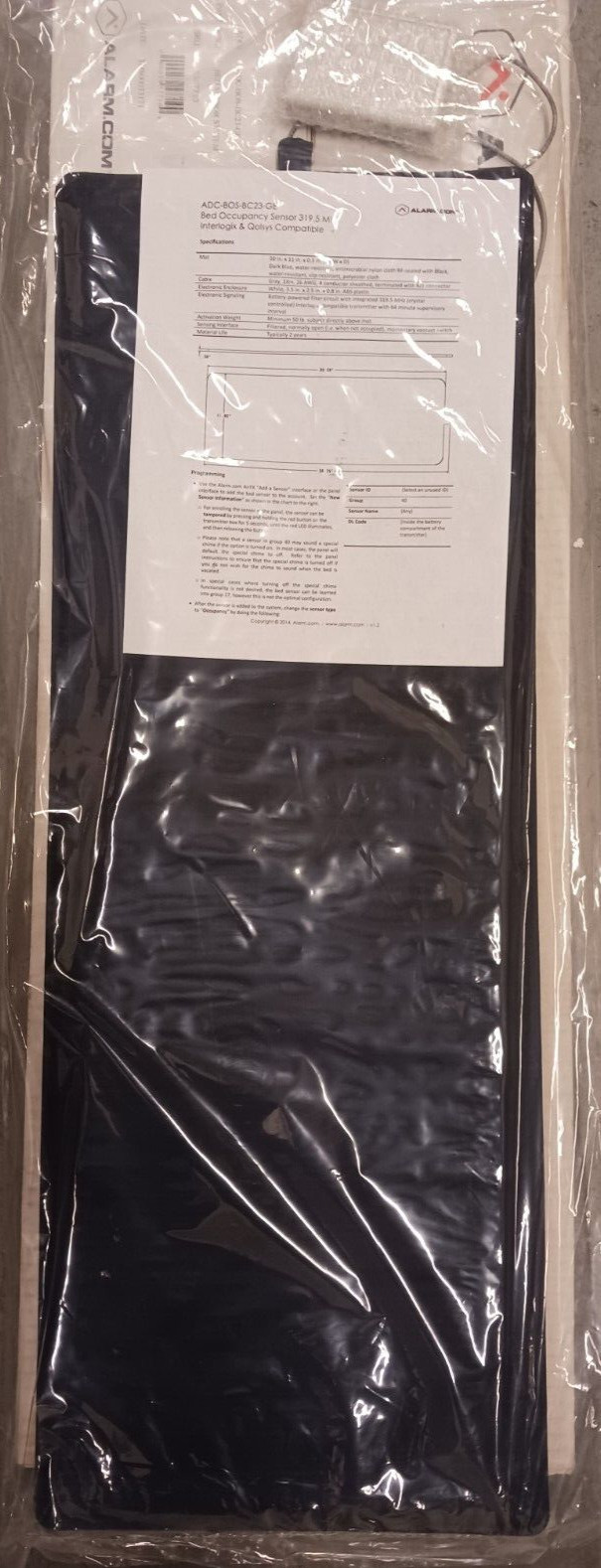 ALARM.COM ADC-BOS-BC23-GE Bed Sensor System (w/Interlogix and Qolsys Transmitter