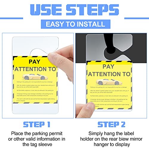 100 Clear Parking Permit Holders Rearview Mirror Hanger