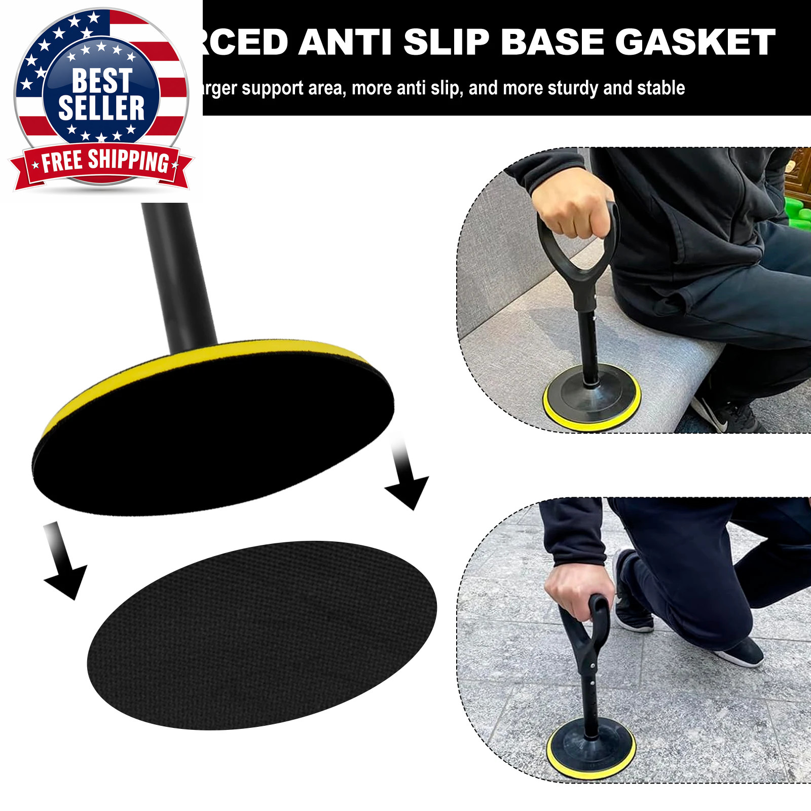 Mobility Aid Tool 5 Height Levels Adjustable Standing Aid Device Elder Cane Stan