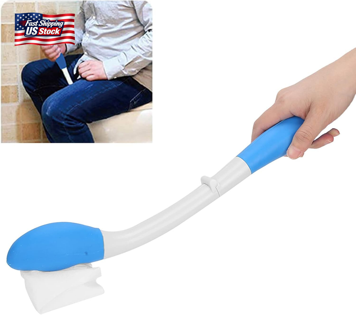Toilet Aid Wiper, Toilet Tissue Aids Long Handle Reach Comfort Bottom Wiper Self