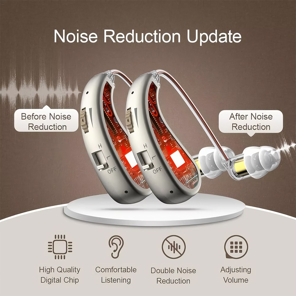 Rechargeable Hearing Aids for Seniors with Noise Cancelling Hearing Amplifiers